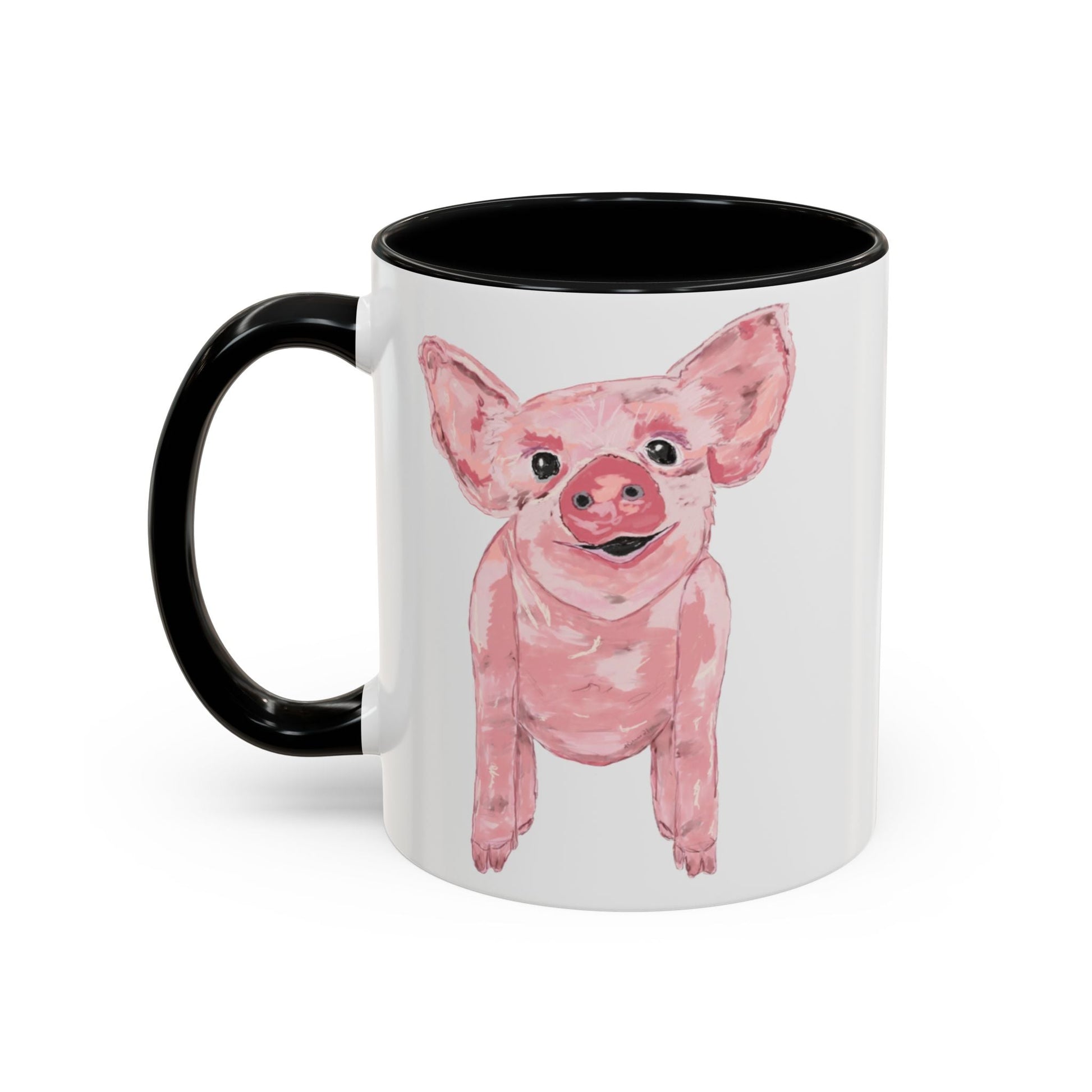 “Wilbur” Pig two tone Coffee Mug (11, 15oz) - Blue Cava