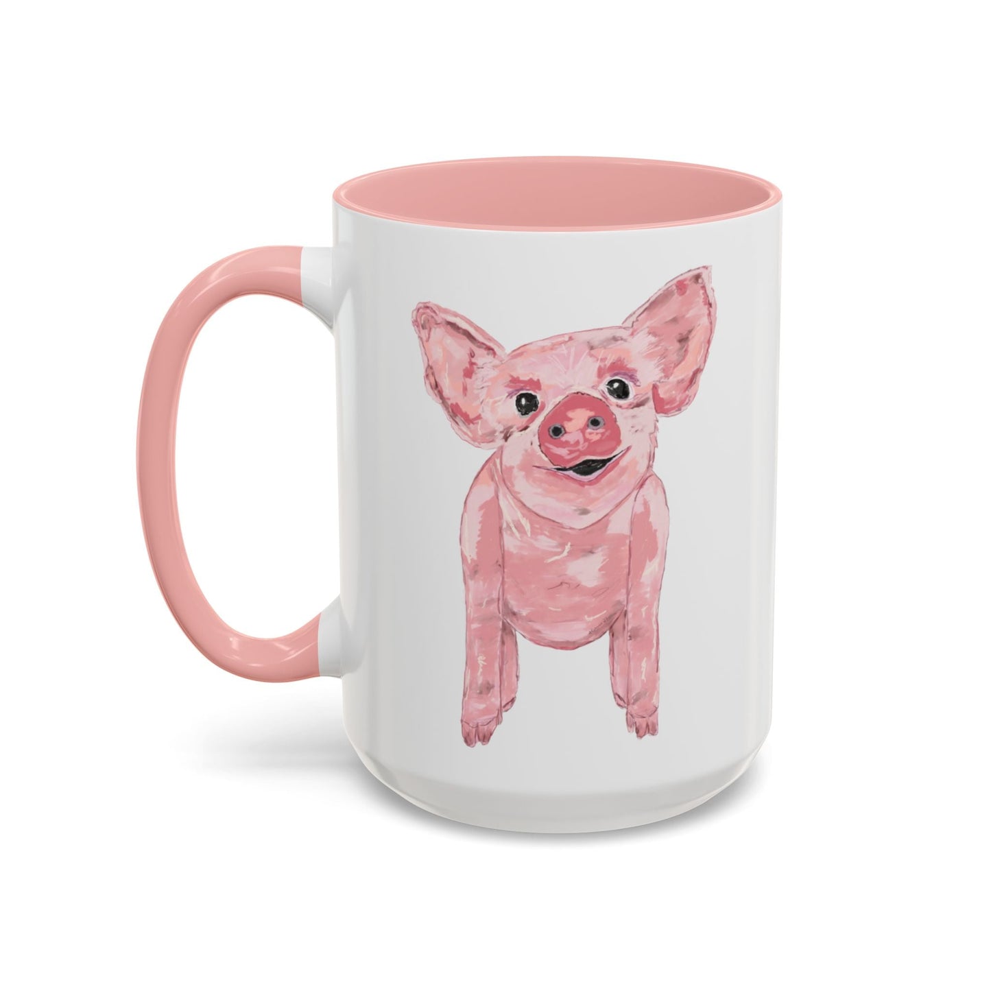 “Wilbur” Pig two tone Coffee Mug (11, 15oz) - Blue Cava