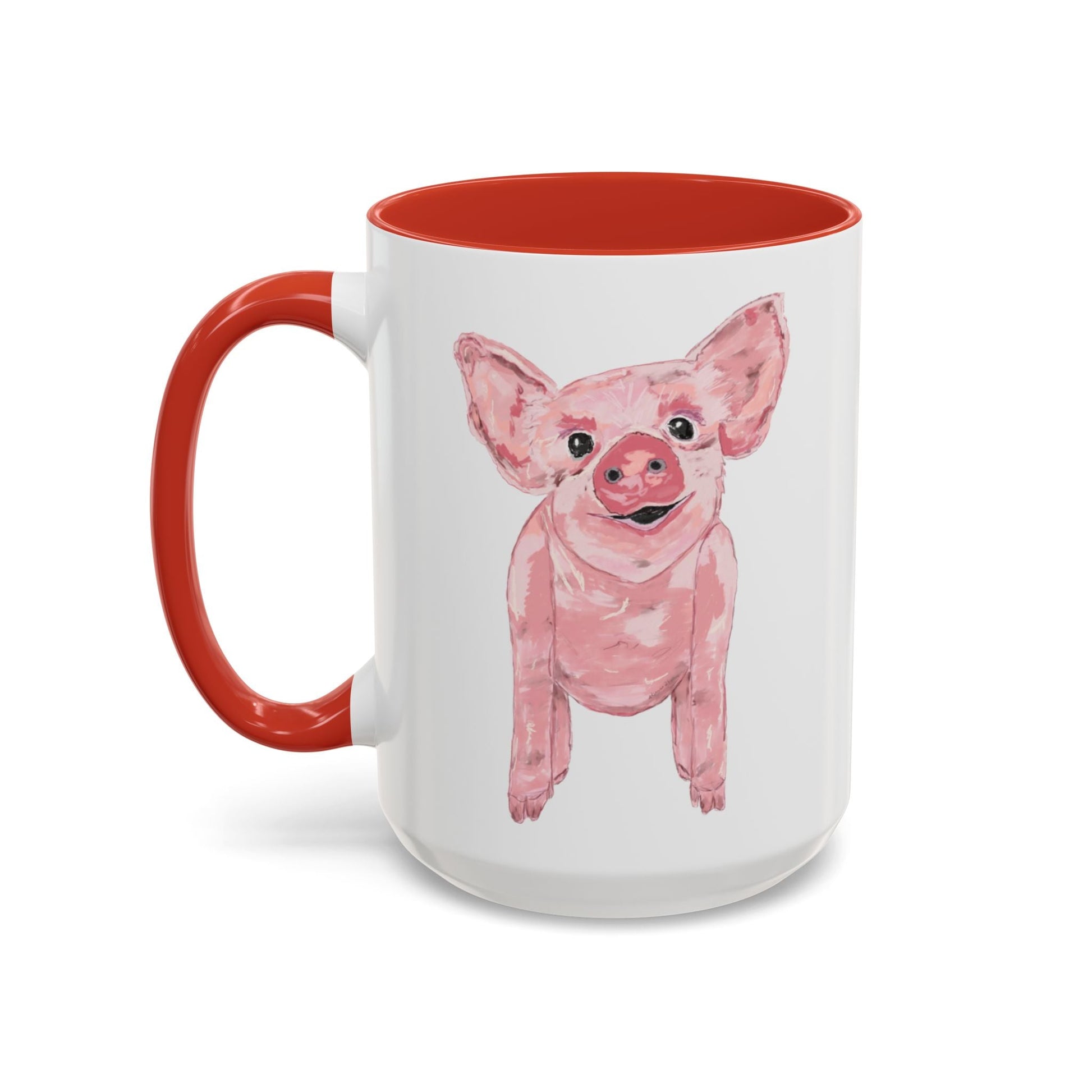 “Wilbur” Pig two tone Coffee Mug (11, 15oz) - Blue Cava