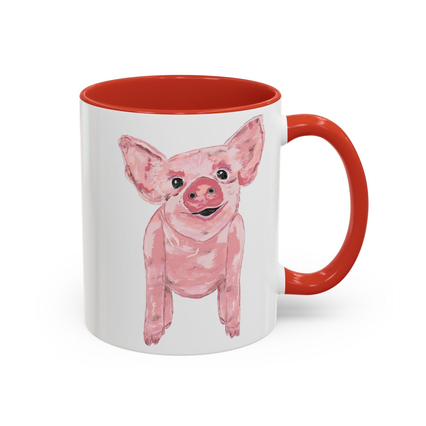 “Wilbur” Pig two tone Coffee Mug (11, 15oz) - Blue Cava