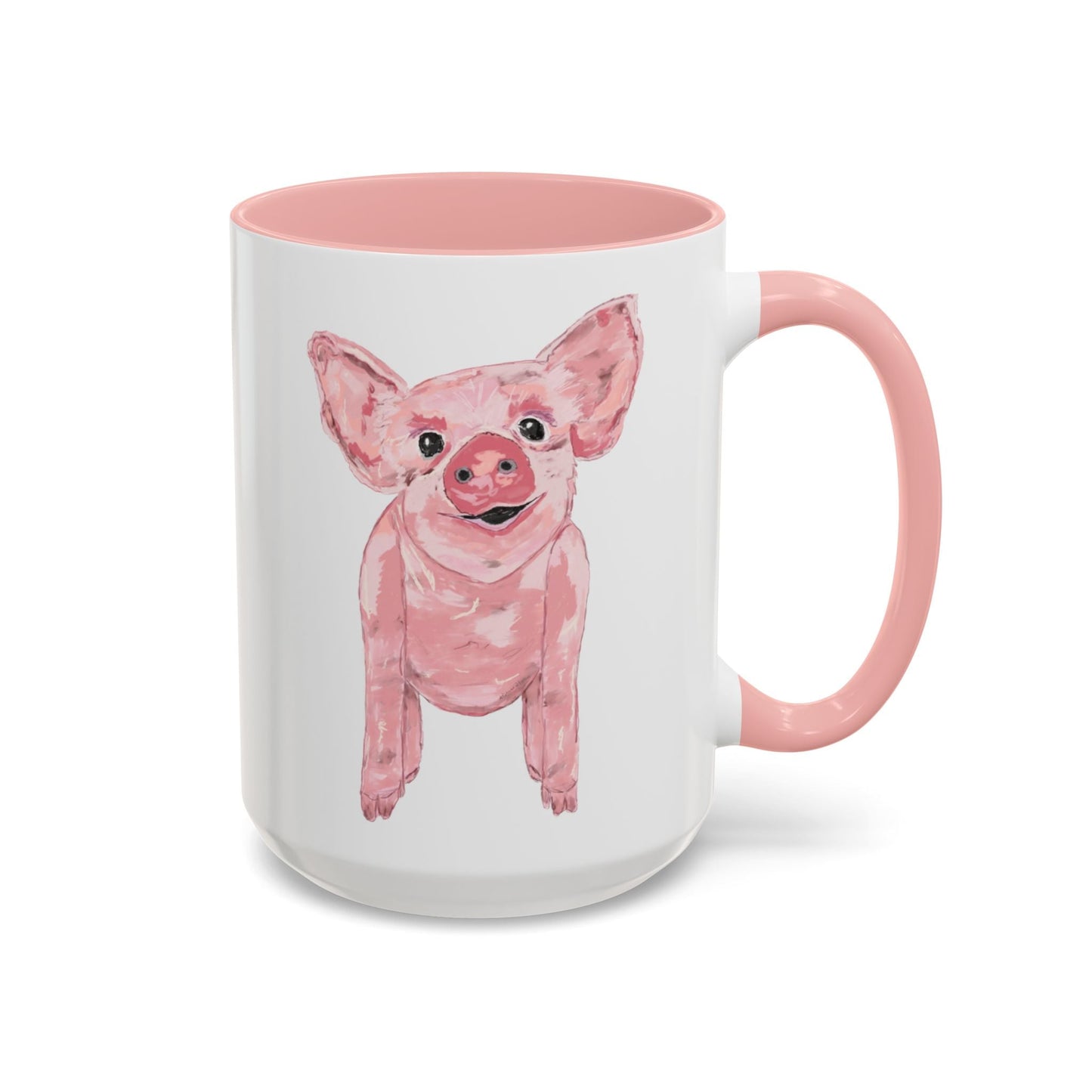 “Wilbur” Pig two tone Coffee Mug (11, 15oz) - Blue Cava