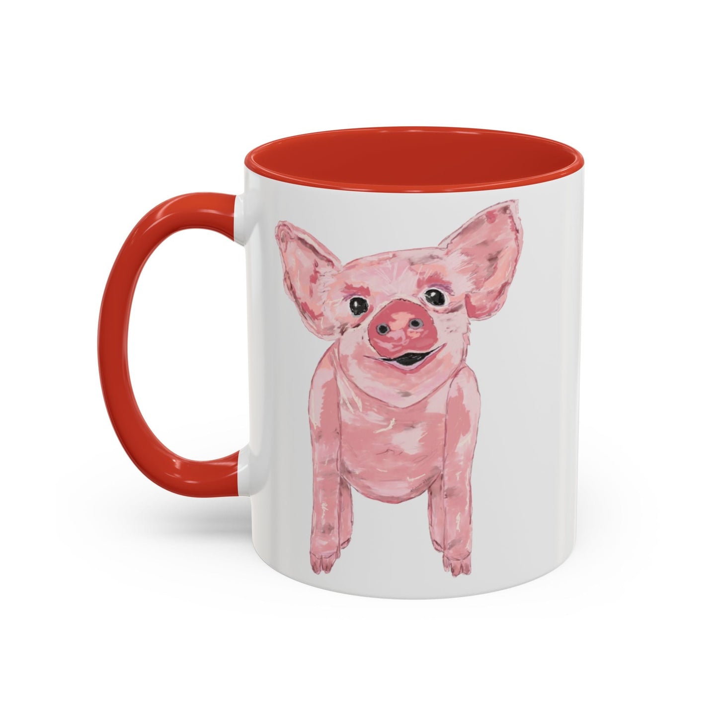 “Wilbur” Pig two tone Coffee Mug (11, 15oz) - Blue Cava