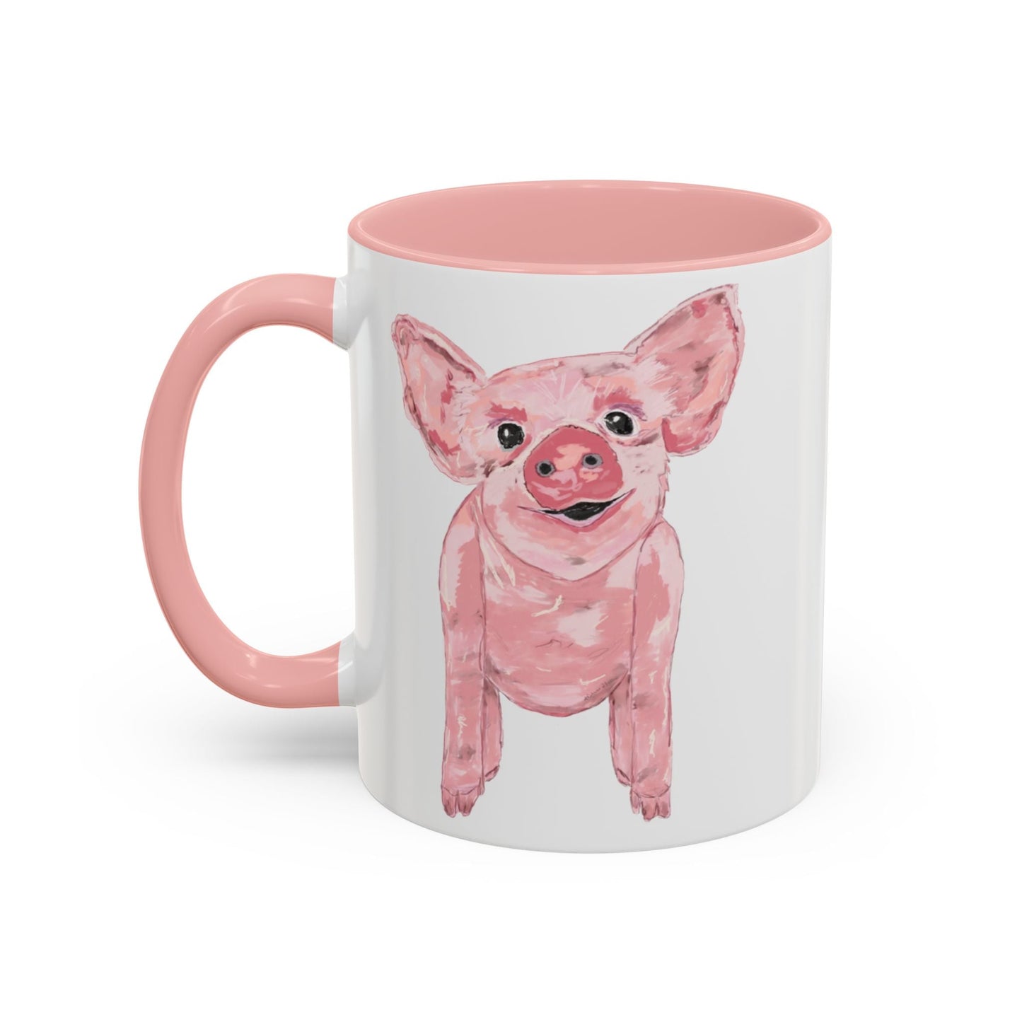 “Wilbur” Pig two tone Coffee Mug (11, 15oz) - Blue Cava