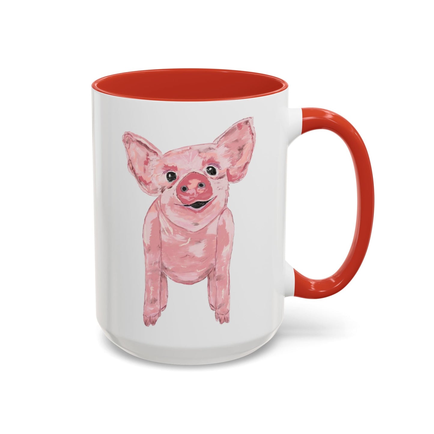 “Wilbur” Pig two tone Coffee Mug (11, 15oz) - Blue Cava