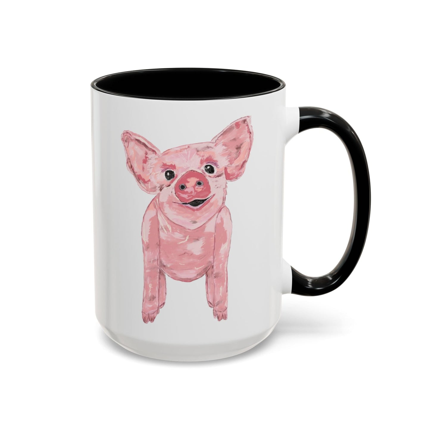 “Wilbur” Pig two tone Coffee Mug (11, 15oz) - Blue Cava