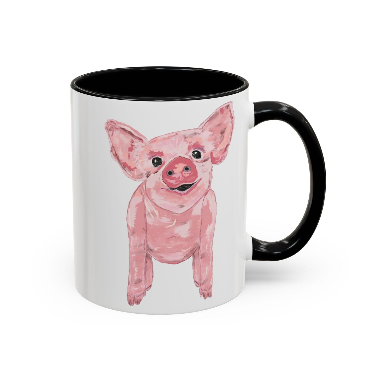 “Wilbur” Pig two tone Coffee Mug (11, 15oz) - Blue Cava