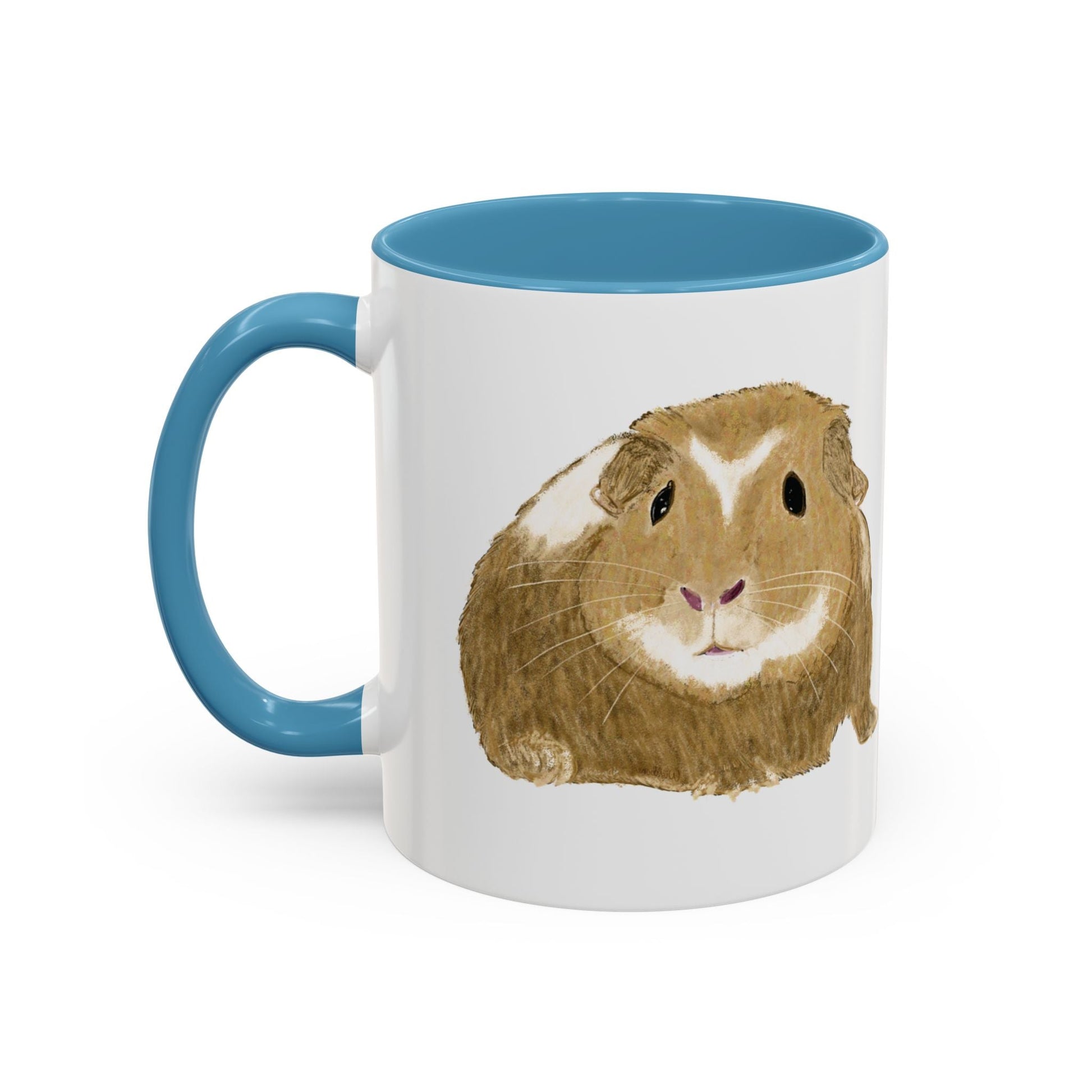 “Wishbone” Guinea Pig Two Tone Coffee Mugs (11oz & 15oz) - Blue Cava