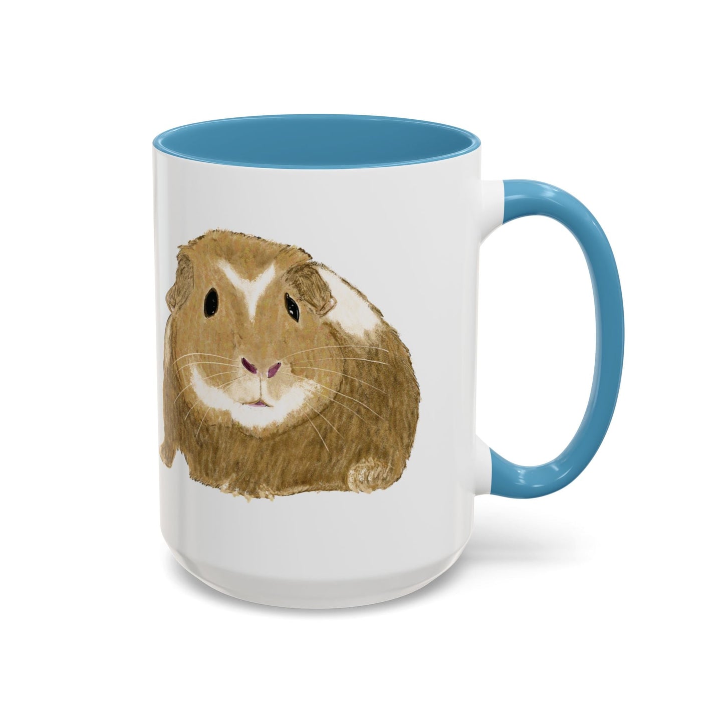 “Wishbone” Guinea Pig Two Tone Coffee Mugs (11oz & 15oz) - Blue Cava