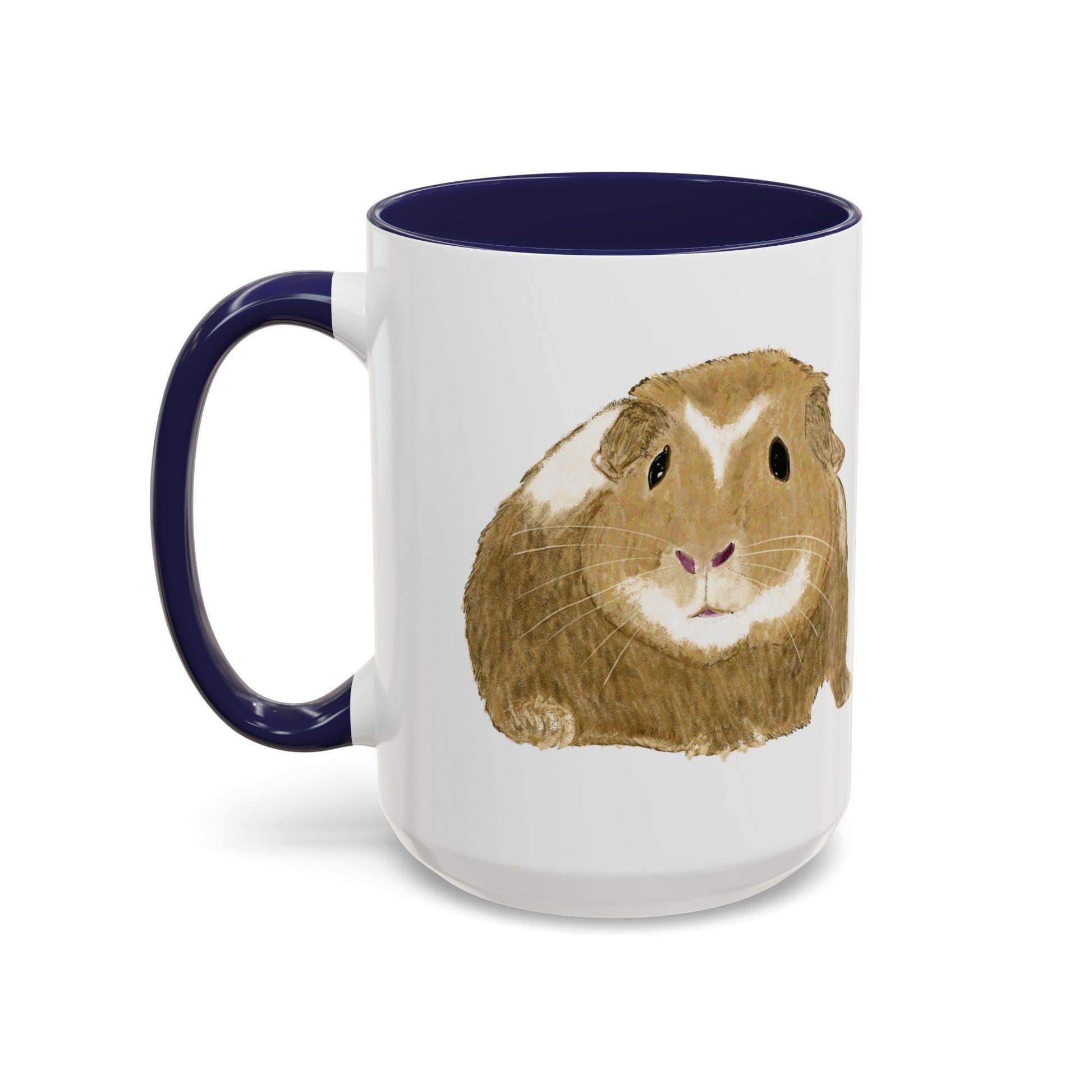 “Wishbone” Guinea Pig Two Tone Coffee Mugs (11oz & 15oz) - Blue Cava