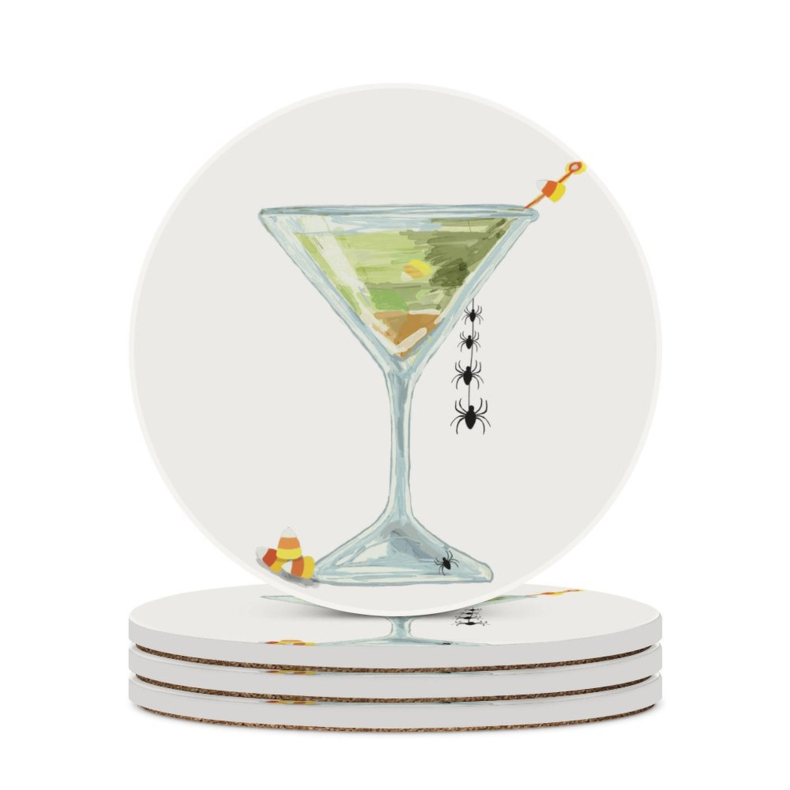 Witches Brew Martini Ceramic Coaster - Blue Cava