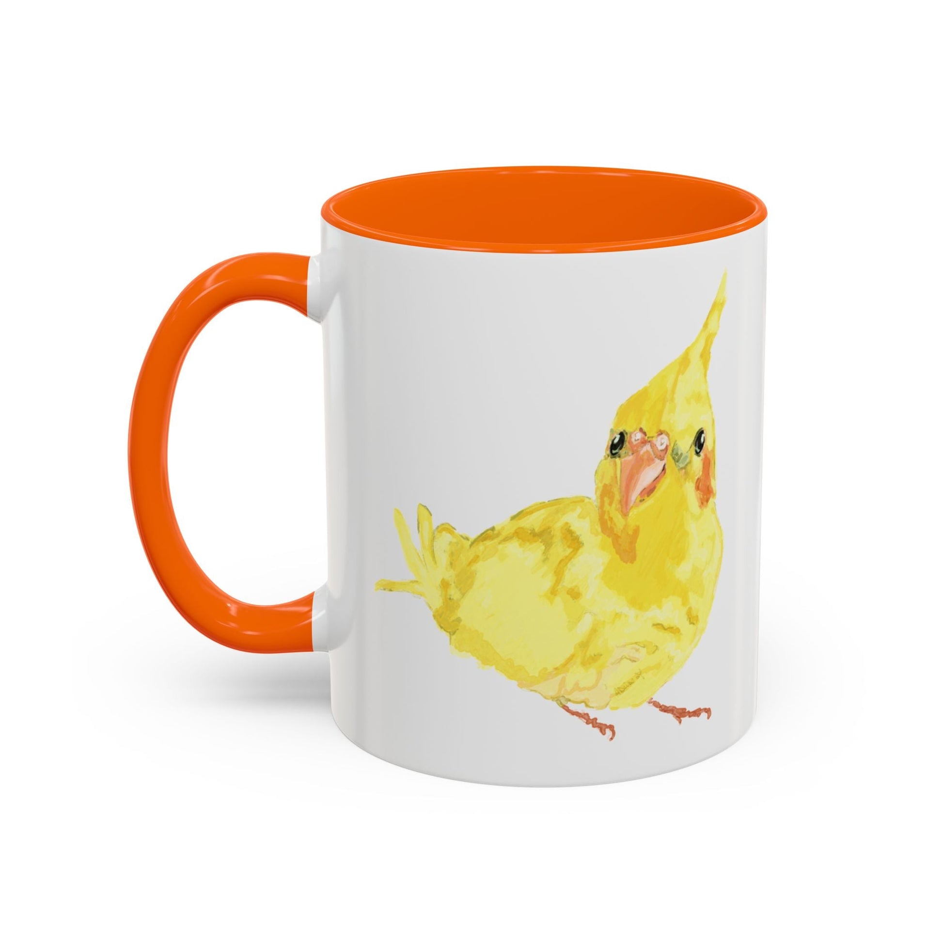 Yellow Parakeet Two Tone Ceramic Mugs (11oz & 15oz) - Blue Cava