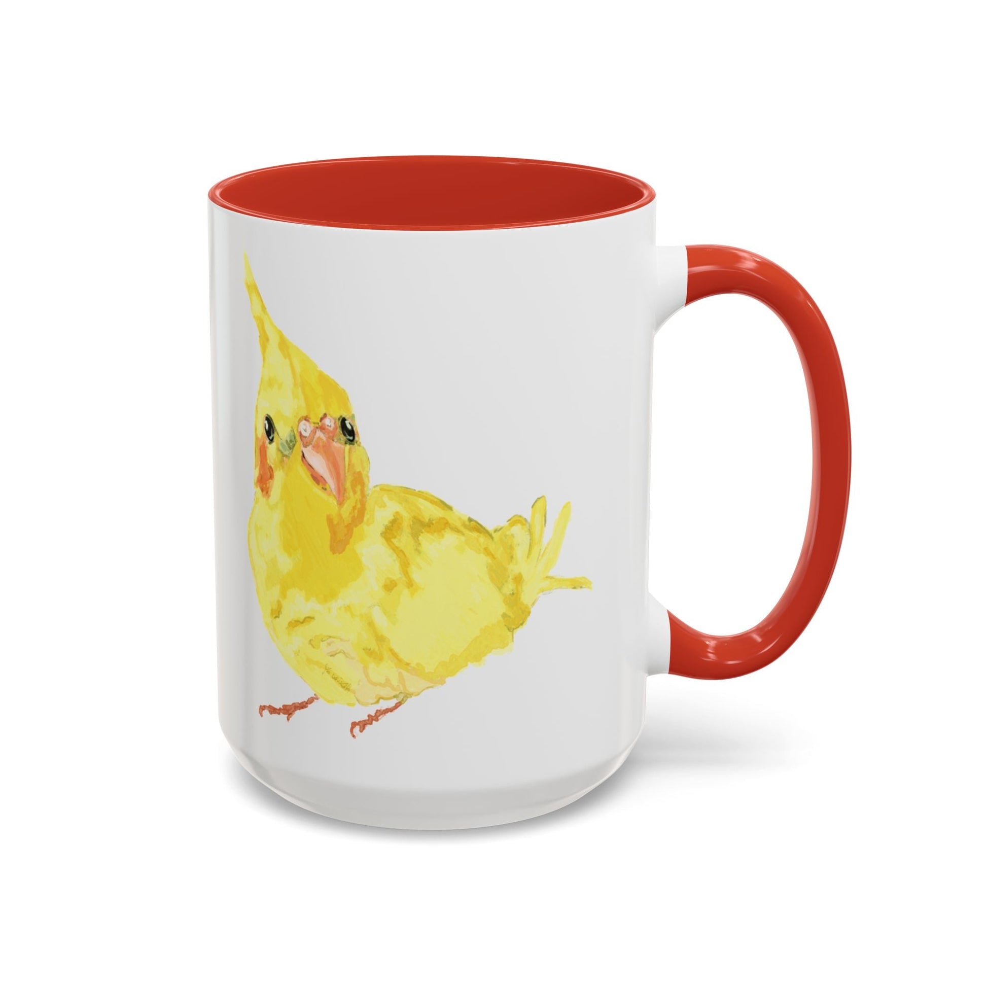 Yellow Parakeet Two Tone Ceramic Mugs (11oz & 15oz) - Blue Cava