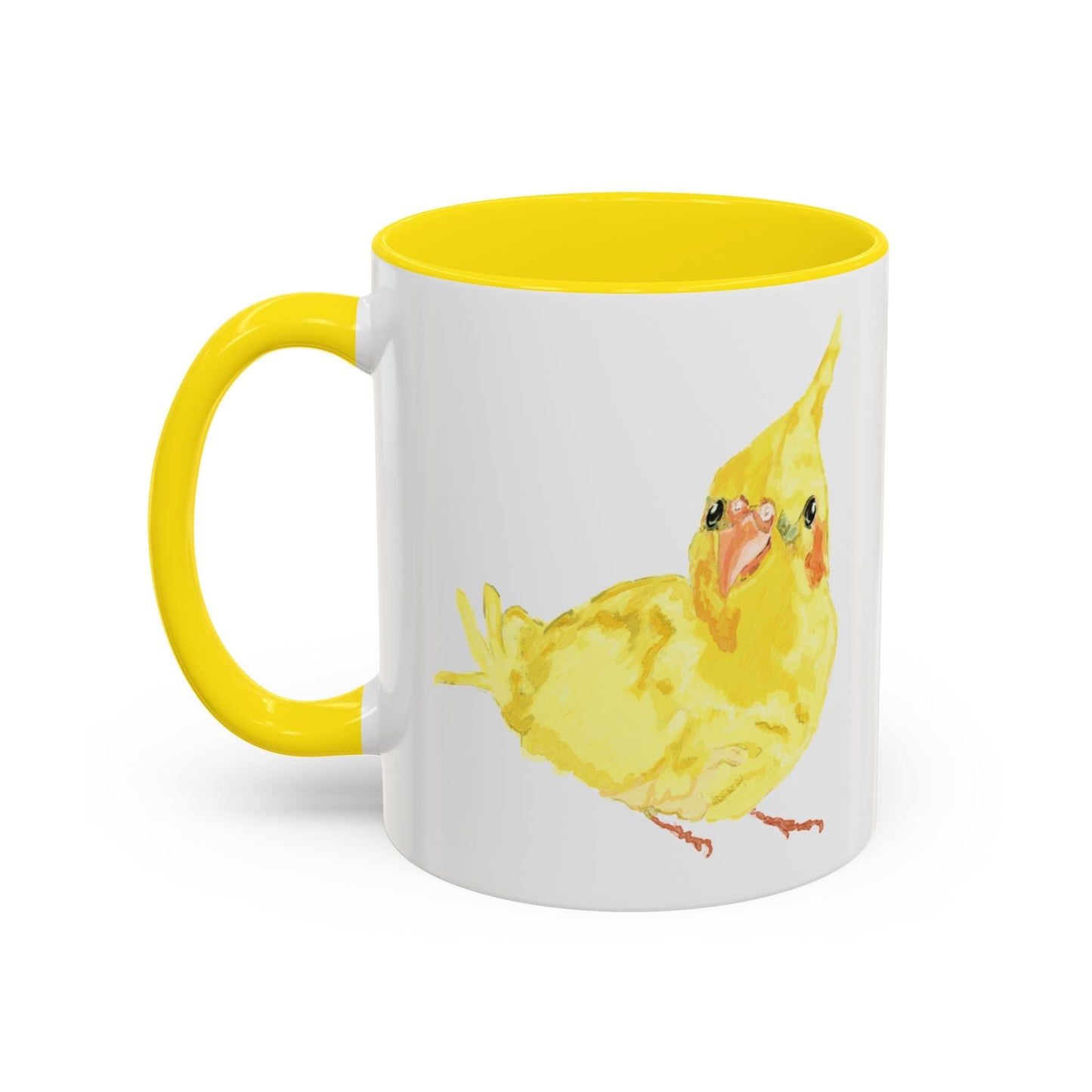 Yellow Parakeet Two Tone Ceramic Mugs (11oz & 15oz) - Blue Cava