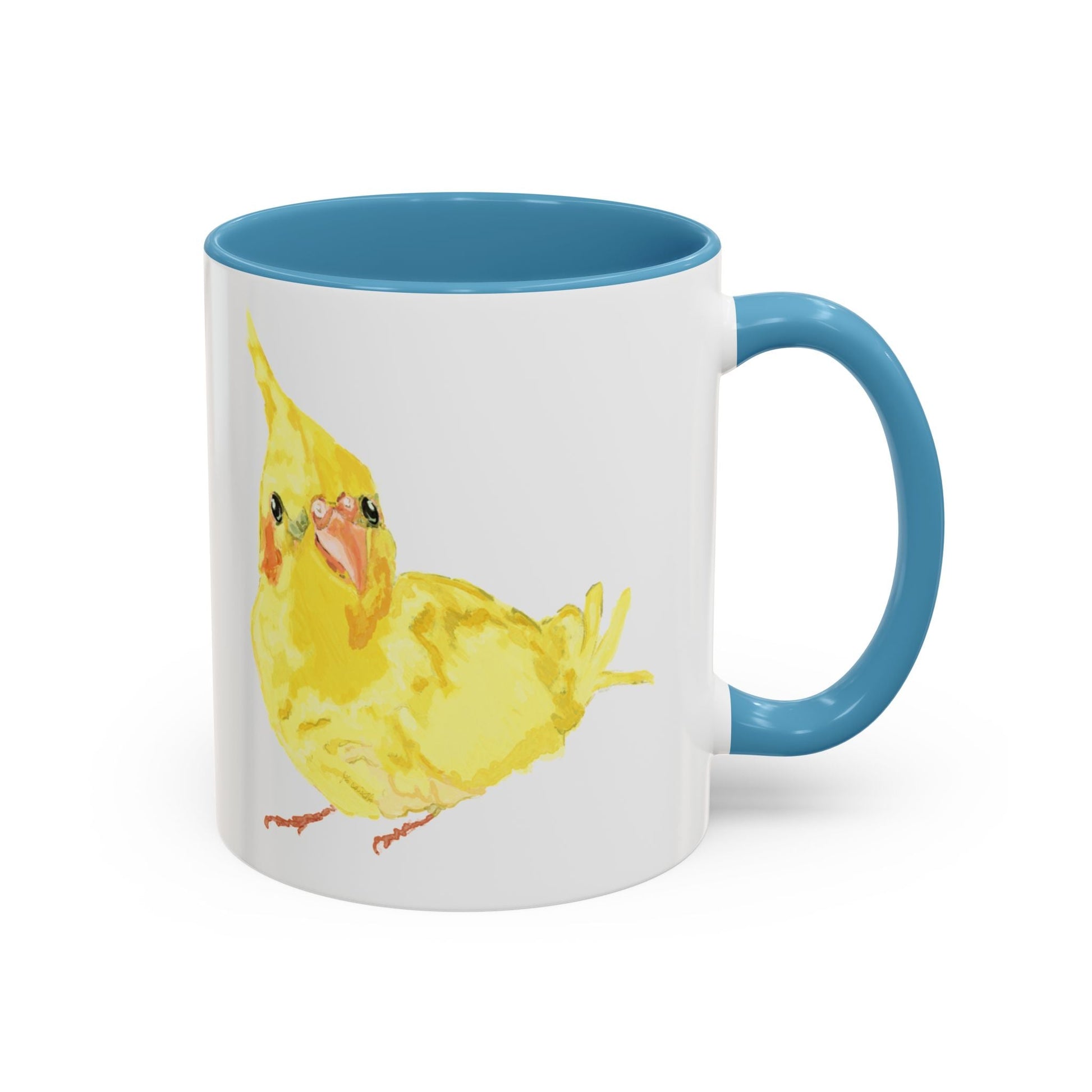 Yellow Parakeet Two Tone Ceramic Mugs (11oz & 15oz) - Blue Cava