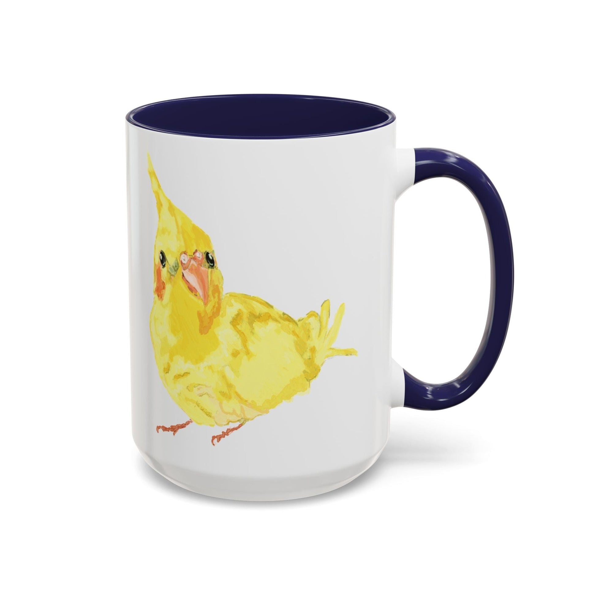 Yellow Parakeet Two Tone Ceramic Mugs (11oz & 15oz) - Blue Cava