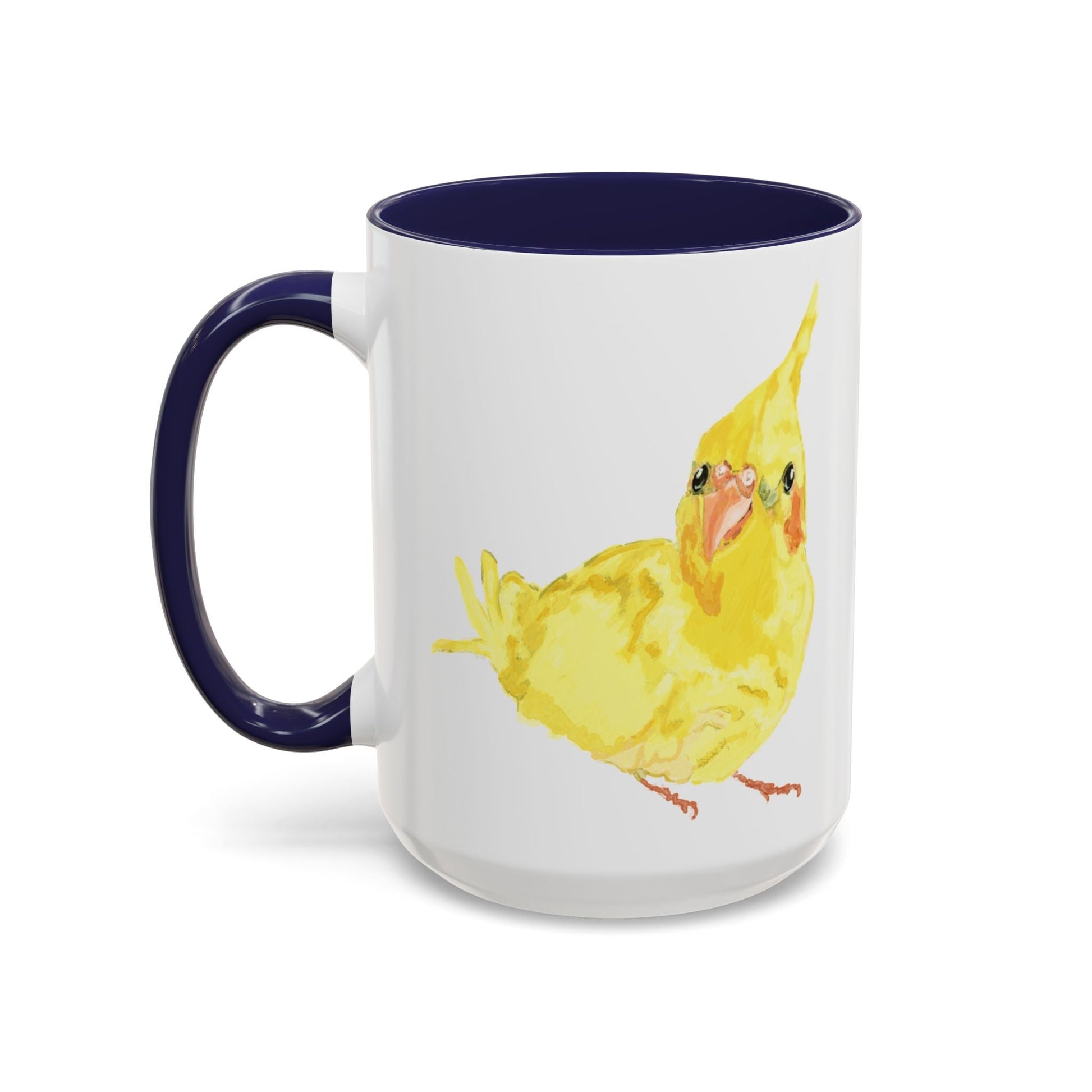 Yellow Parakeet Two Tone Ceramic Mugs (11oz & 15oz) - Blue Cava