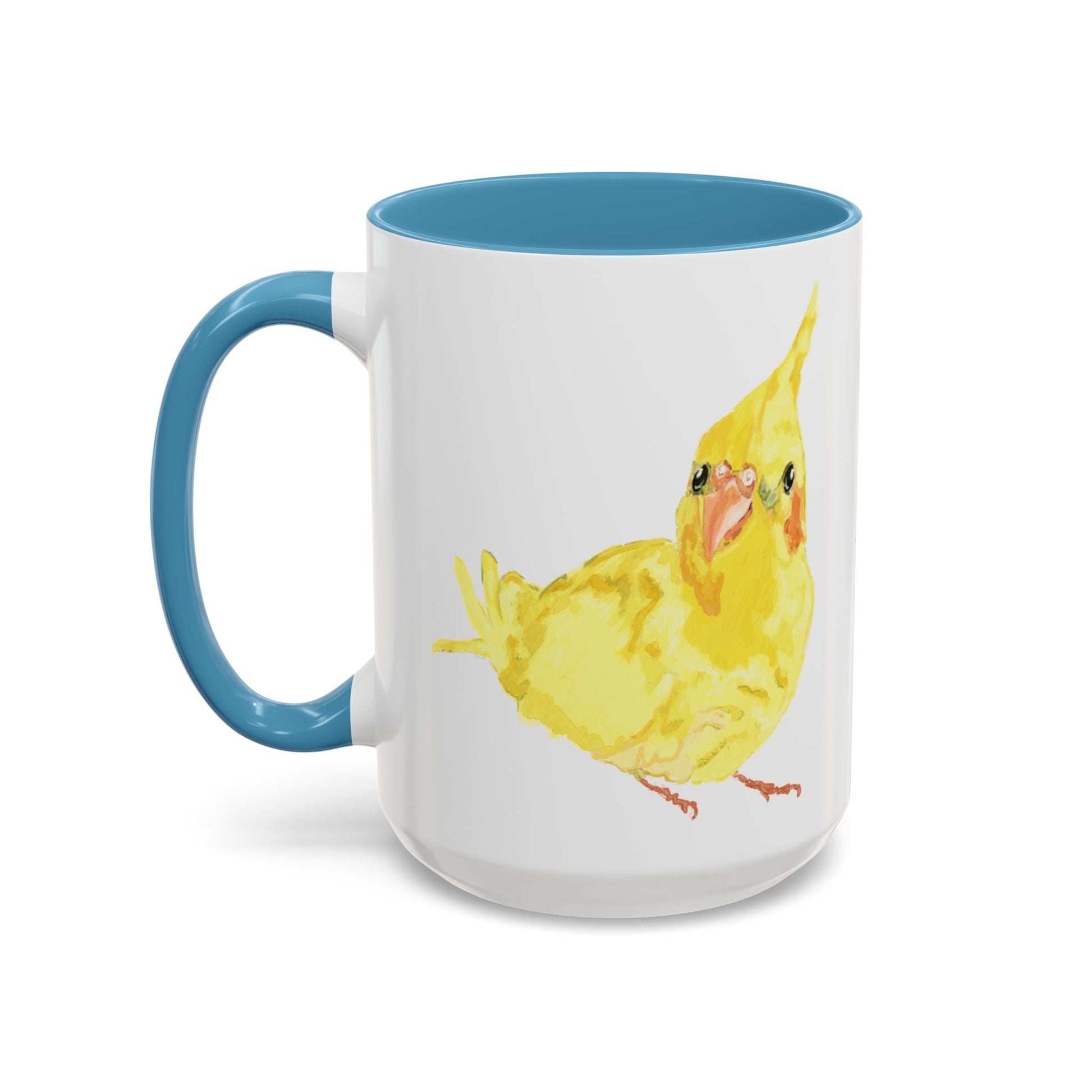 Yellow Parakeet Two Tone Ceramic Mugs (11oz & 15oz) - Blue Cava