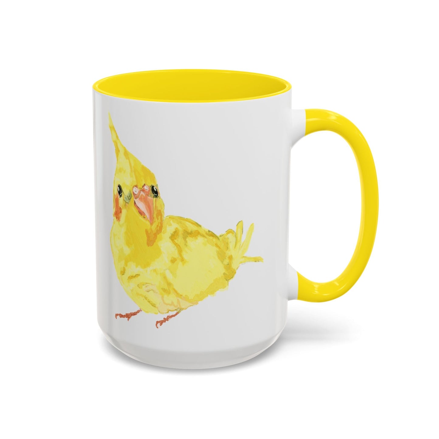 Yellow Parakeet Two Tone Ceramic Mugs (11oz & 15oz) - Blue Cava