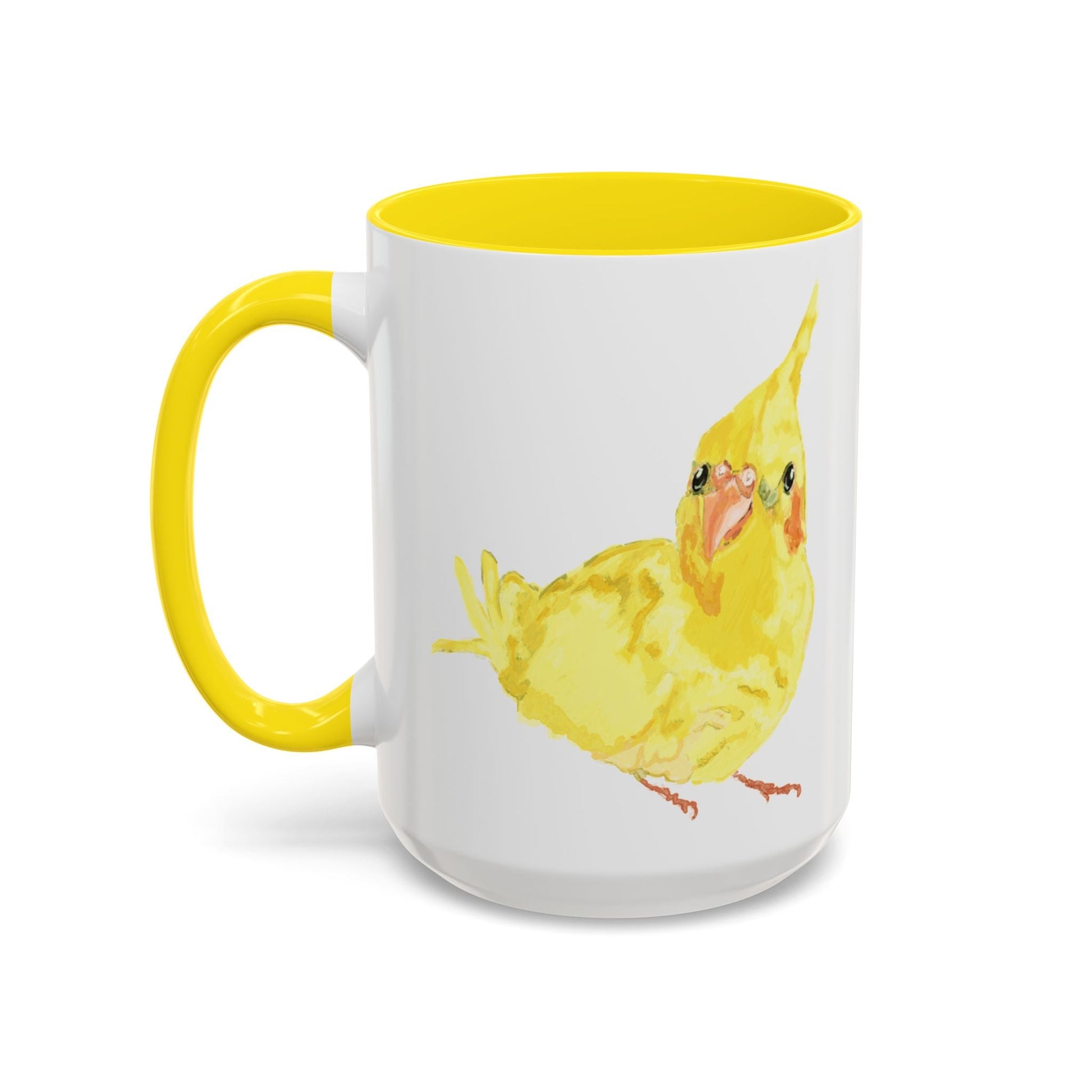 Yellow Parakeet Two Tone Ceramic Mugs (11oz & 15oz) - Blue Cava