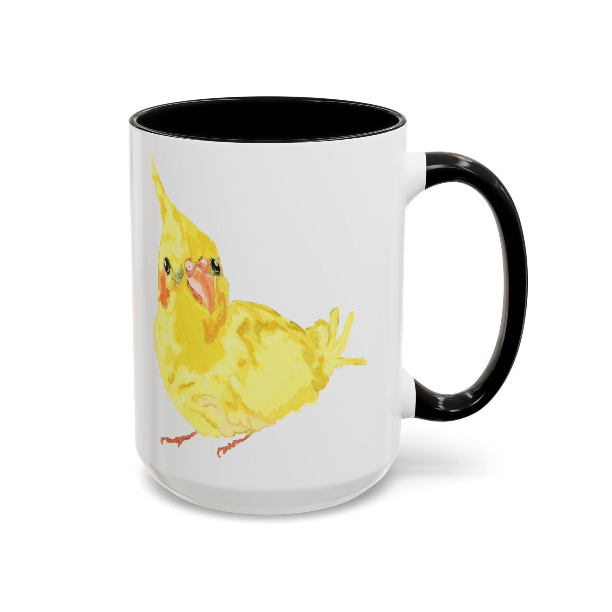 Yellow Parakeet Two Tone Ceramic Mugs (11oz & 15oz) - Blue Cava