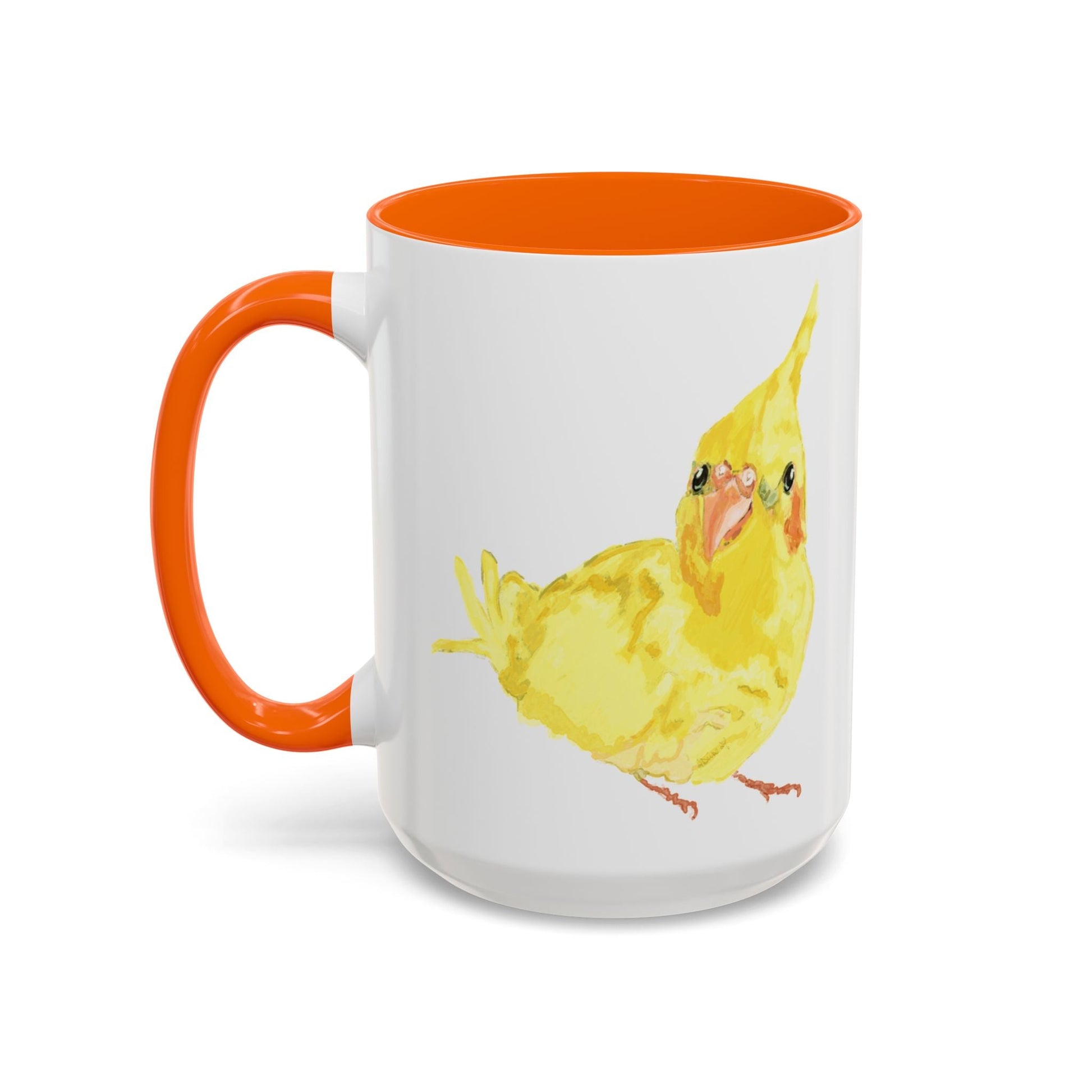 Yellow Parakeet Two Tone Ceramic Mugs (11oz & 15oz) - Blue Cava