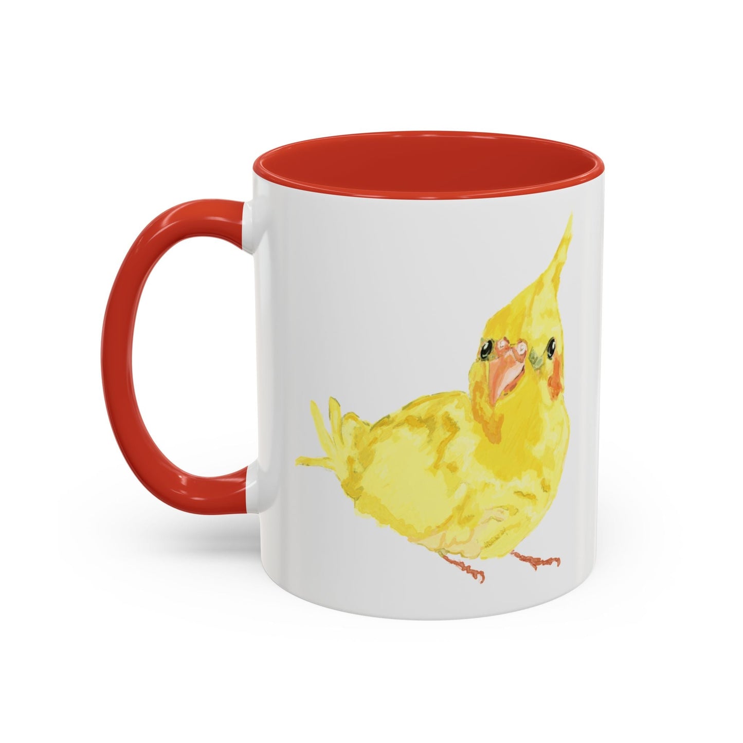 Yellow Parakeet Two Tone Ceramic Mugs (11oz & 15oz) - Blue Cava