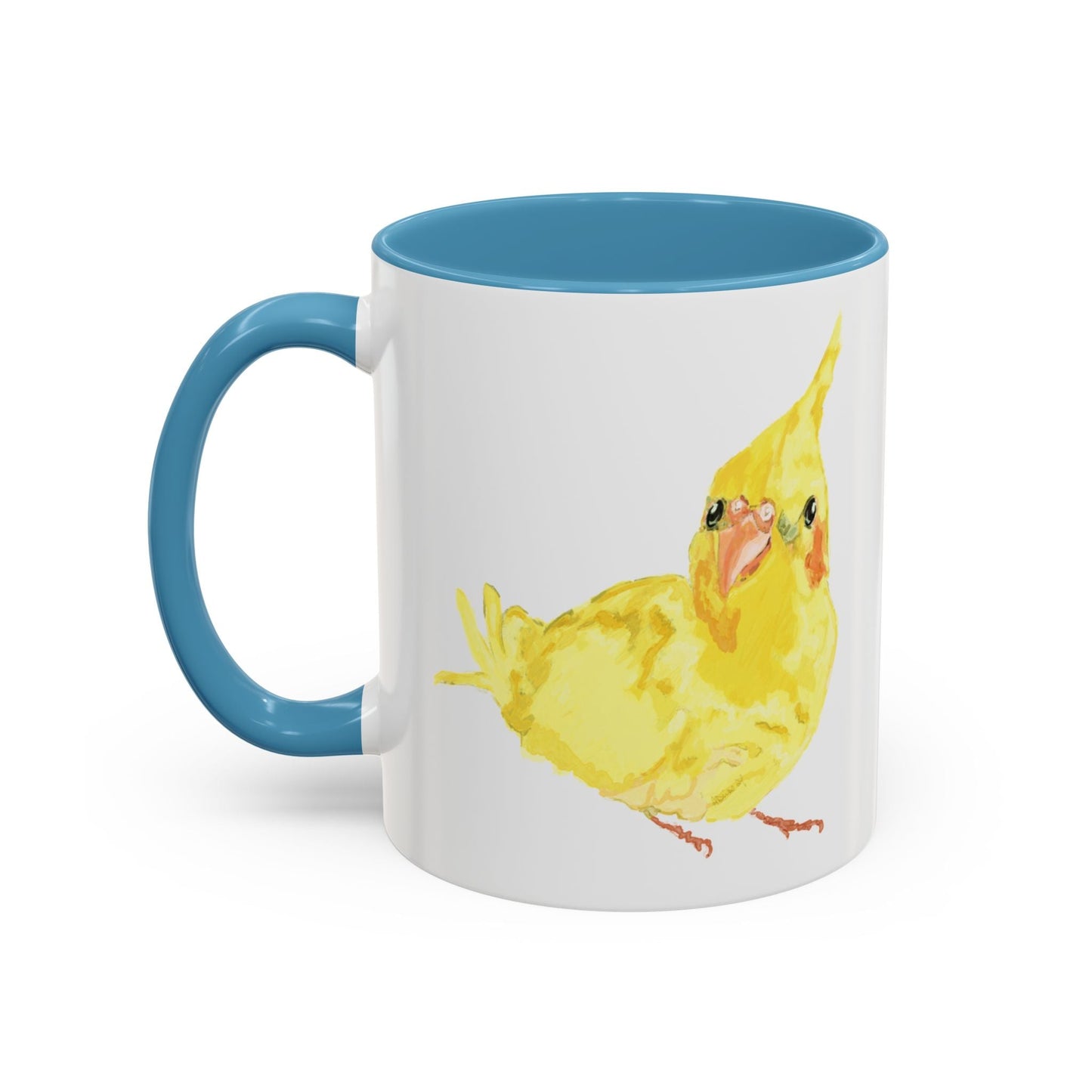 Yellow Parakeet Two Tone Ceramic Mugs (11oz & 15oz) - Blue Cava