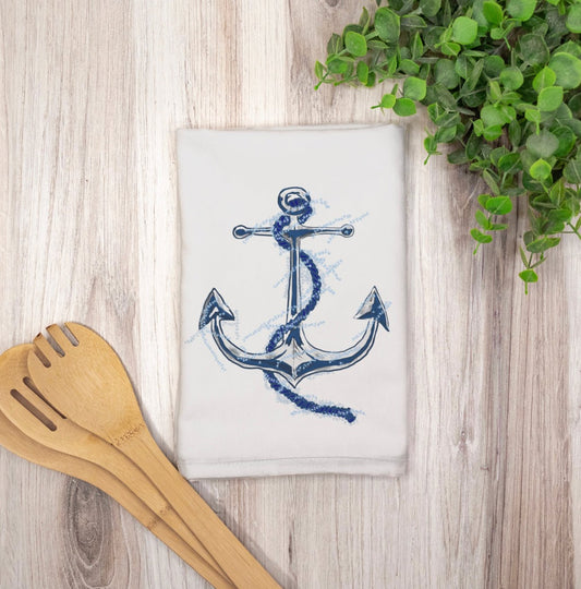 Anchor Hostess Towel (Single) - Blue Cava