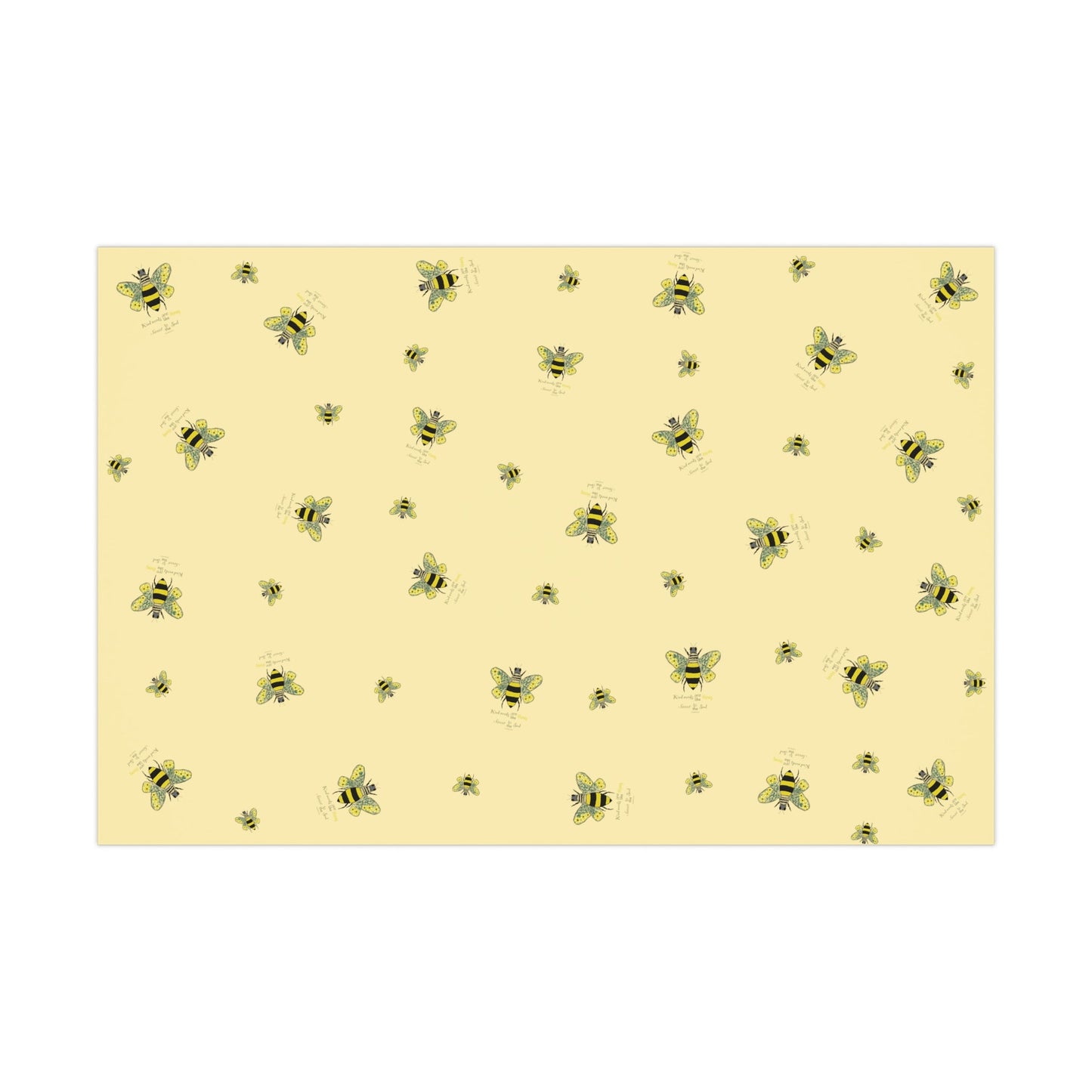 Bee Flower Gift Wrapping Paper - Blue Cava