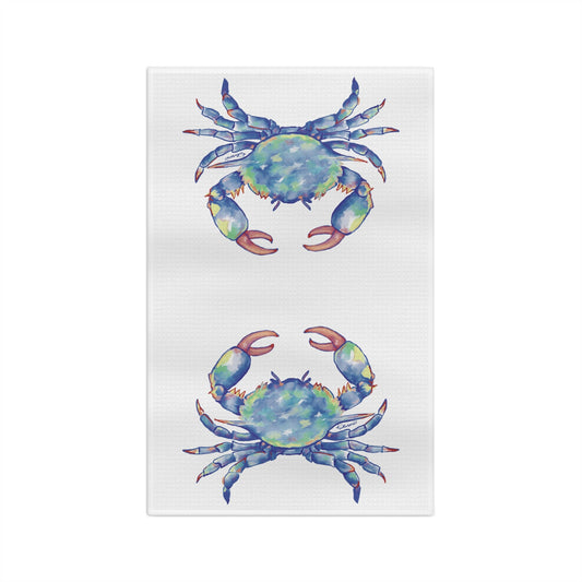 Blue Crab Microfiber Waffle Towel - Blue Cava