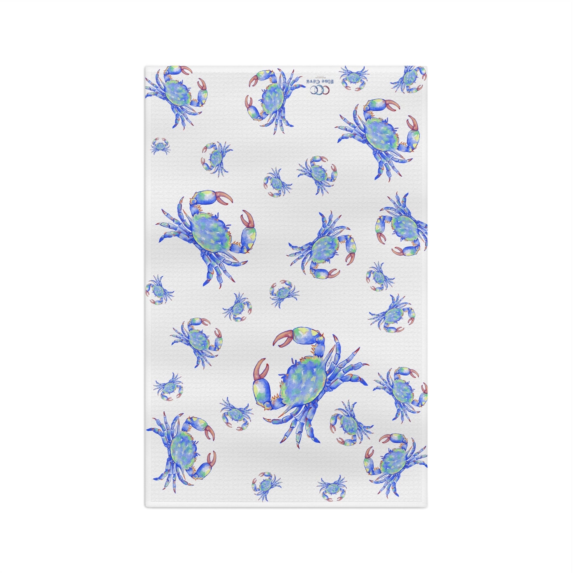 Blue Crabs Microfiber Waffle Towel - Blue Cava