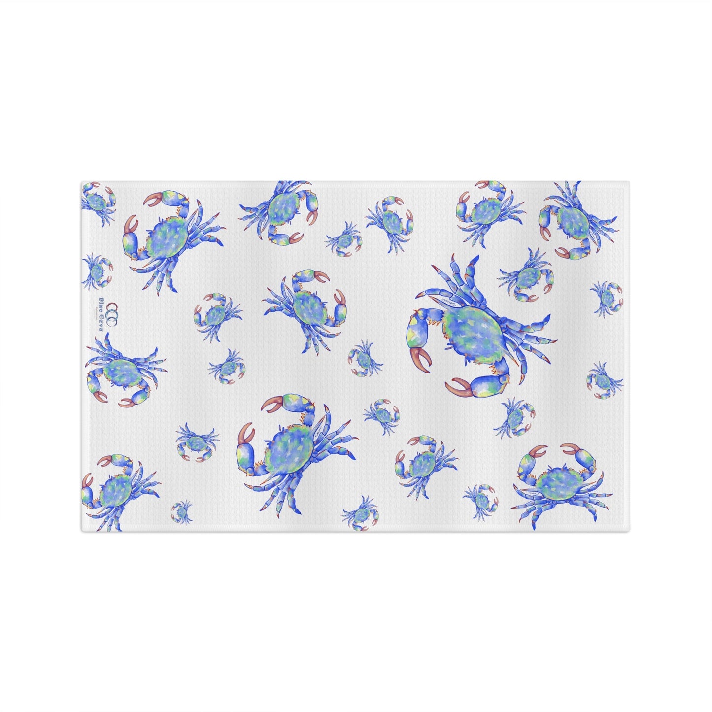 Blue Crabs Microfiber Waffle Towel - Blue Cava