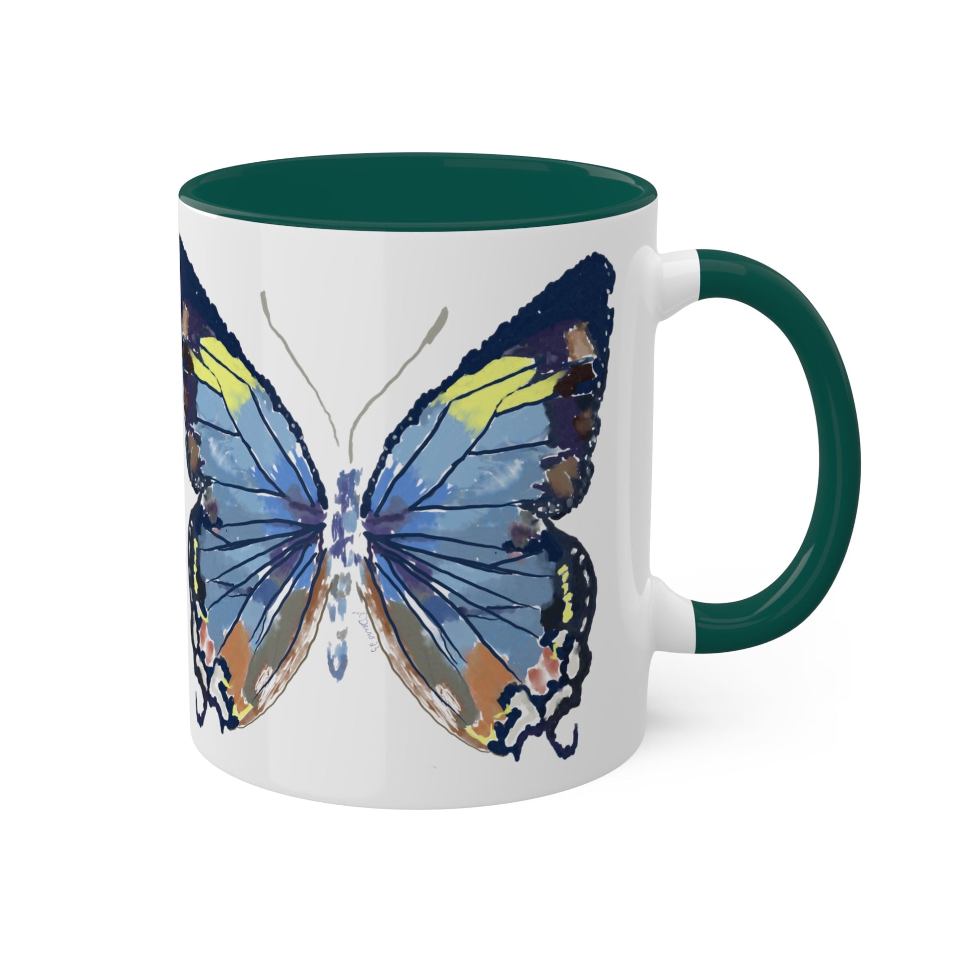 Butterfly Coffee Mugs, 11oz- Two tone - Blue Cava