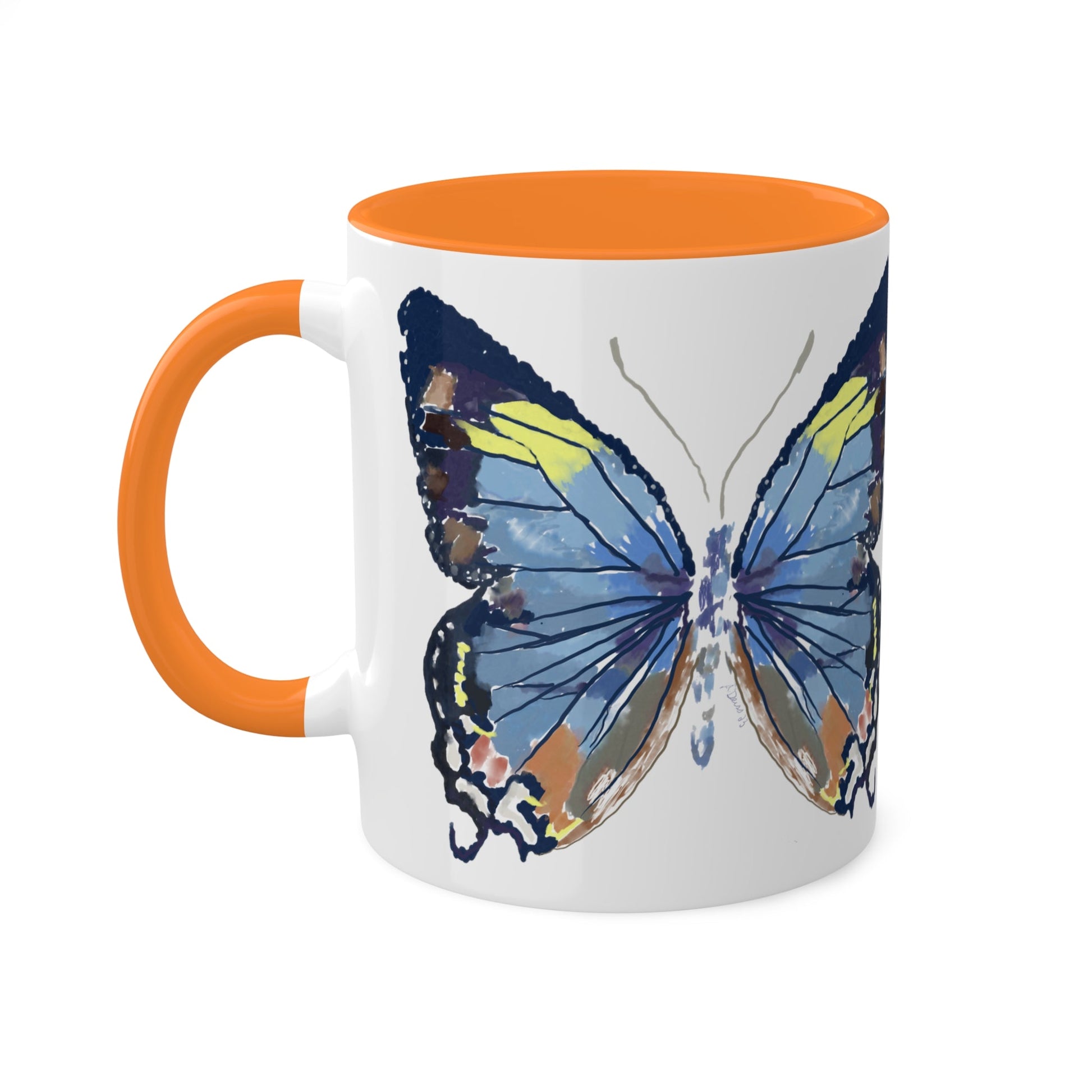 Butterfly Coffee Mugs, 11oz- Two tone - Blue Cava