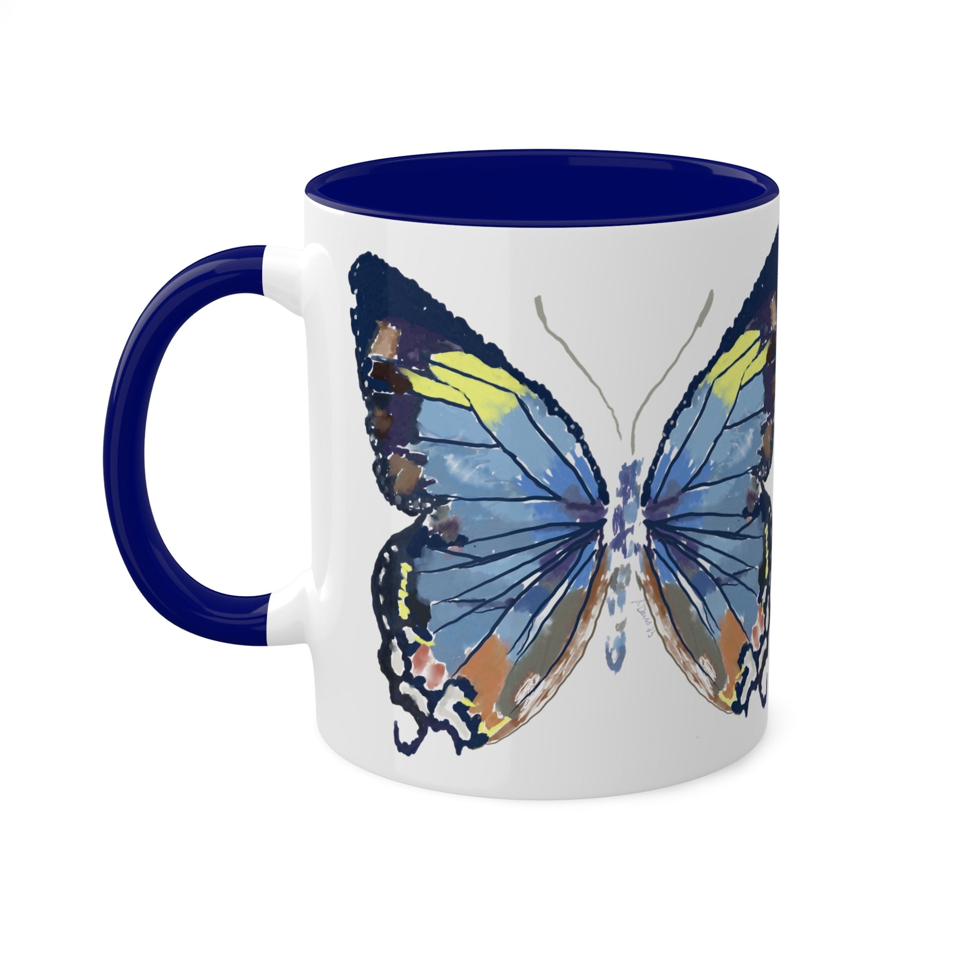 Butterfly Coffee Mugs, 11oz- Two tone - Blue Cava