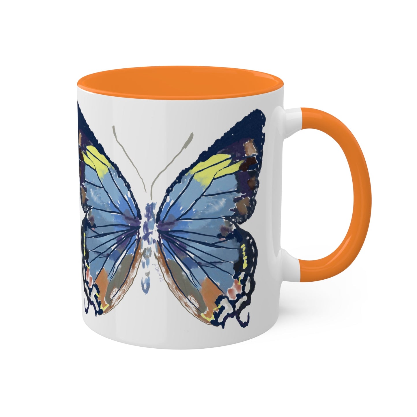 Butterfly Coffee Mugs, 11oz- Two tone - Blue Cava