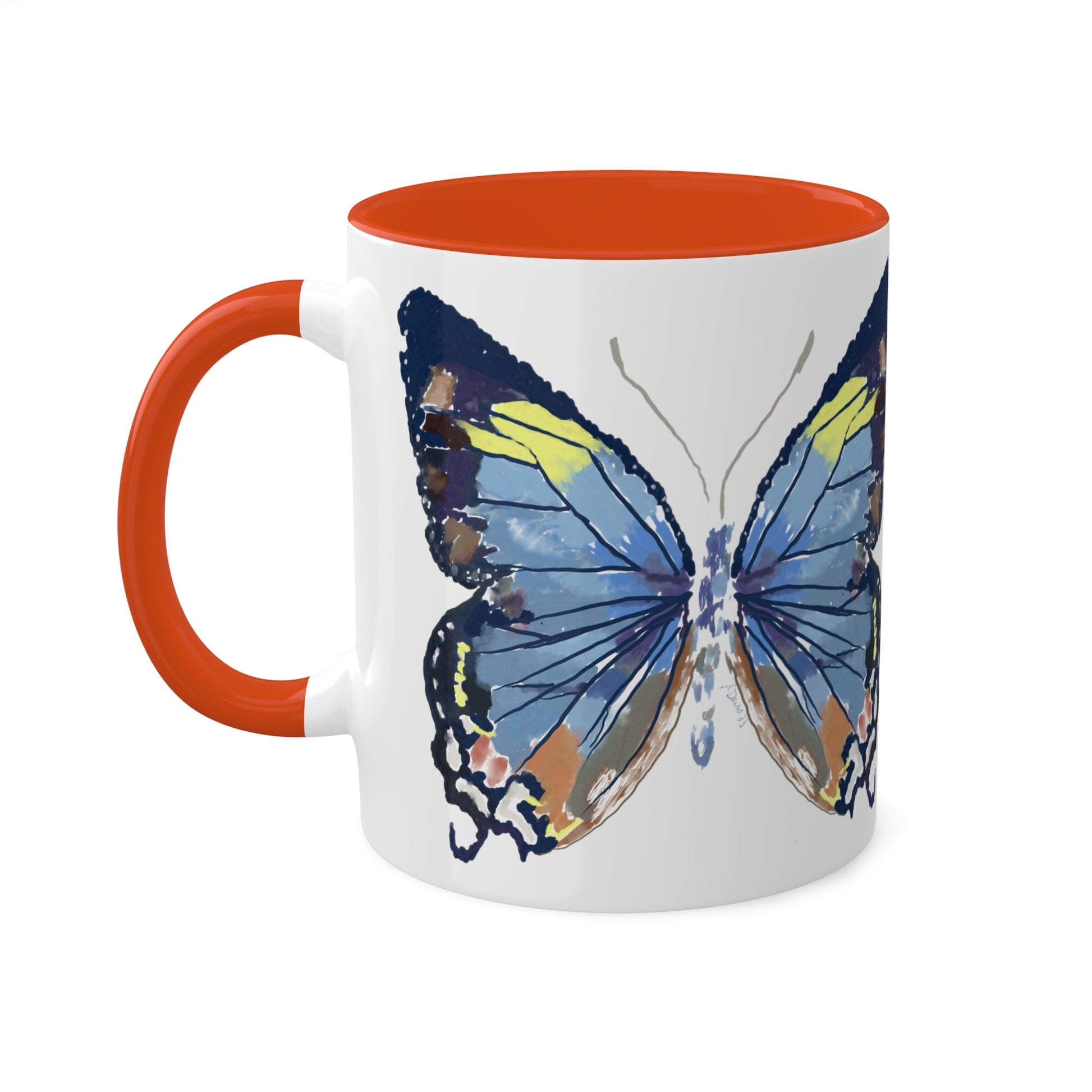 Butterfly Coffee Mugs, 11oz- Two tone - Blue Cava