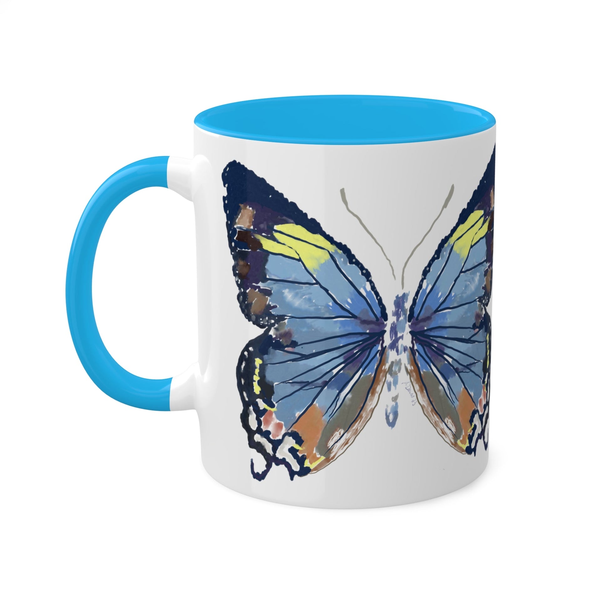 Butterfly Coffee Mugs, 11oz- Two tone - Blue Cava