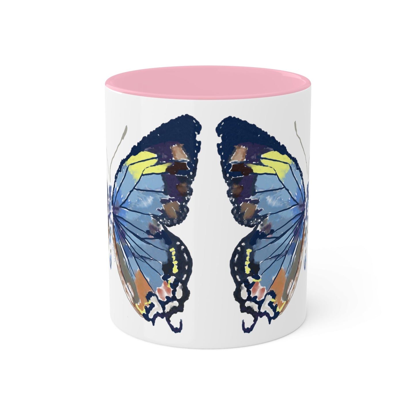 Butterfly Coffee Mugs, 11oz- Two tone - Blue Cava