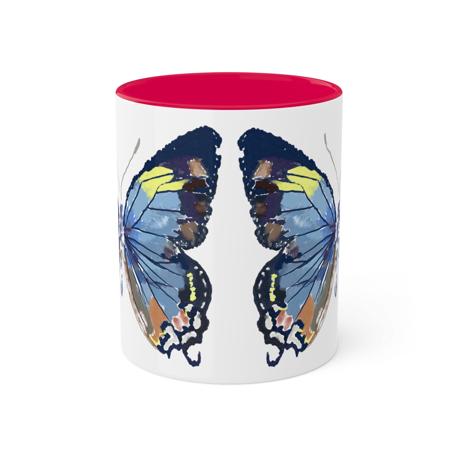 Butterfly Coffee Mugs, 11oz- Two tone - Blue Cava