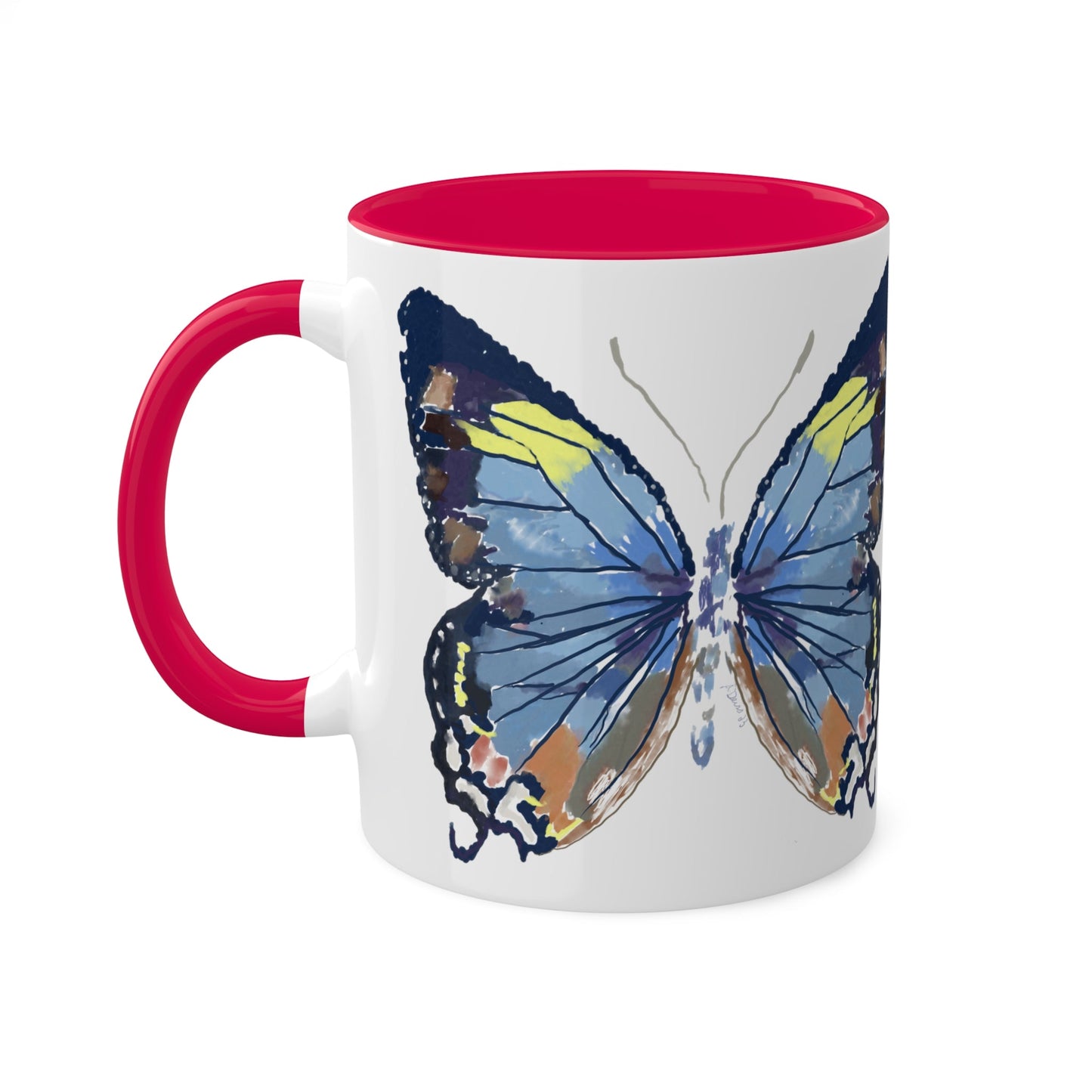 Butterfly Coffee Mugs, 11oz- Two tone - Blue Cava