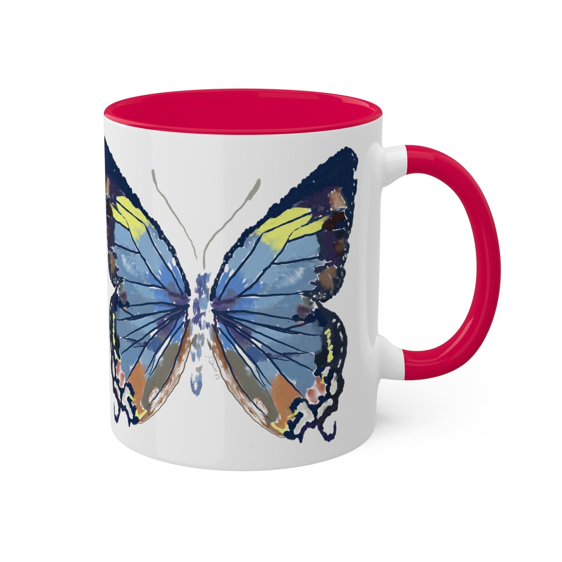 Butterfly Coffee Mugs, 11oz- Two tone - Blue Cava