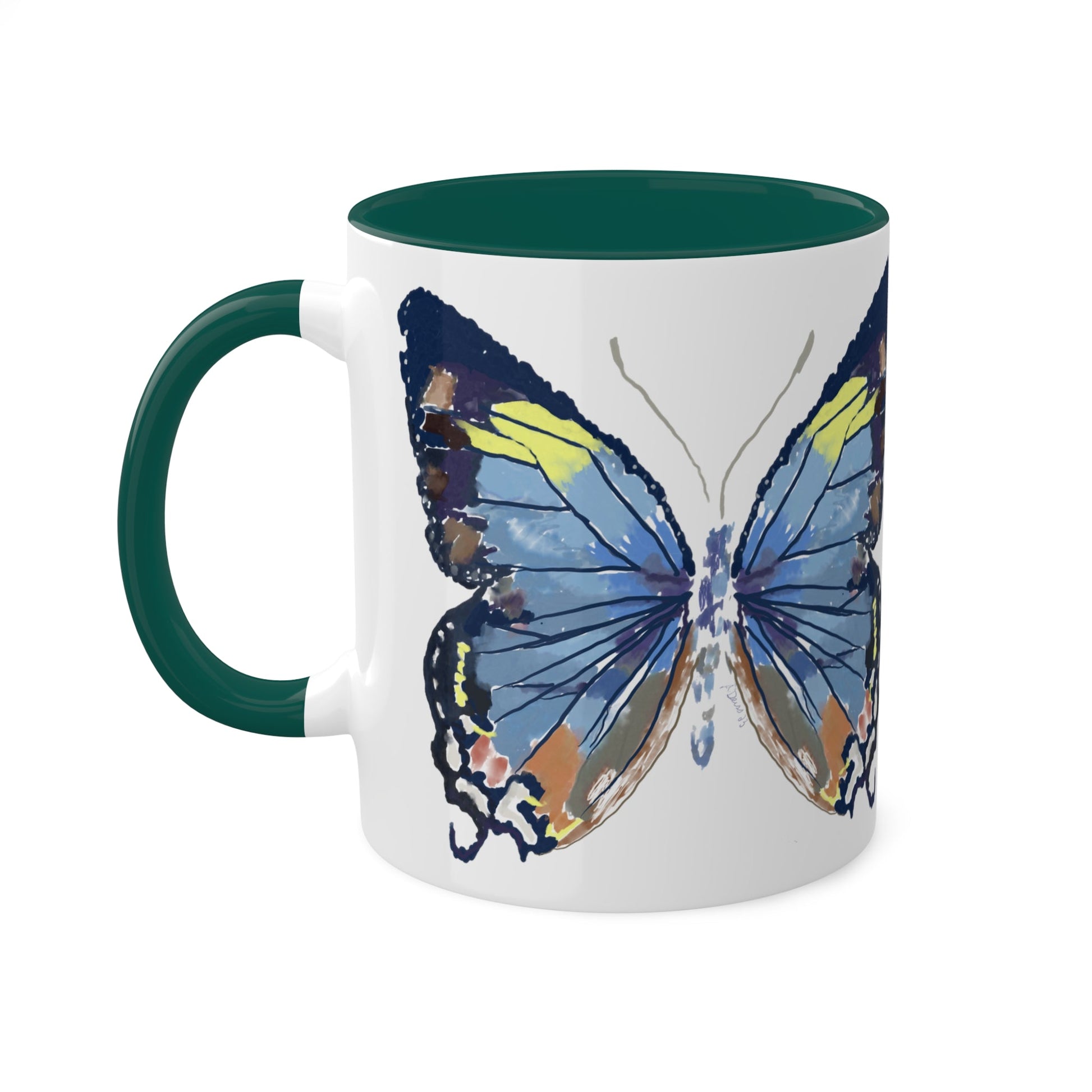 Butterfly Coffee Mugs, 11oz- Two tone - Blue Cava