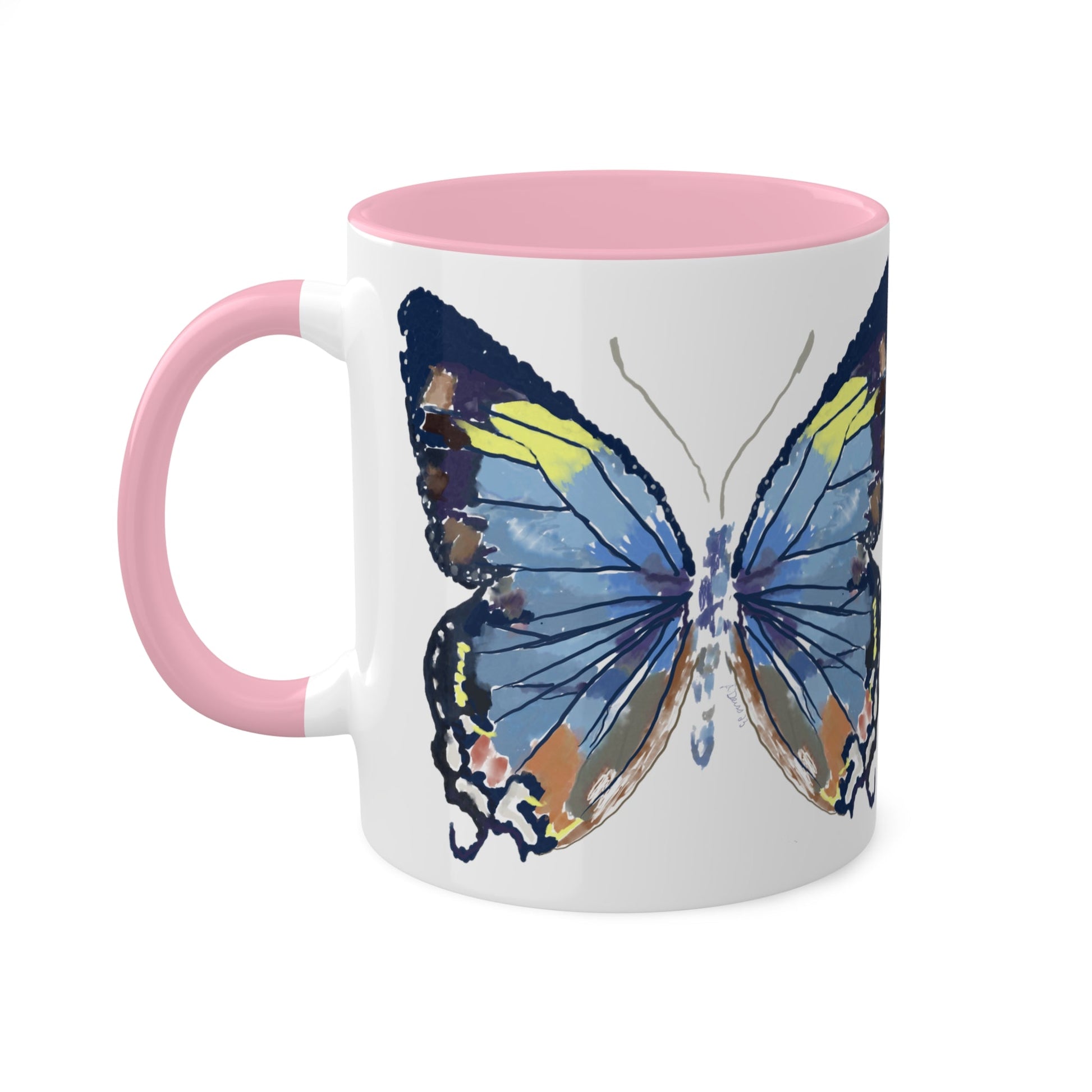 Butterfly Coffee Mugs, 11oz- Two tone - Blue Cava