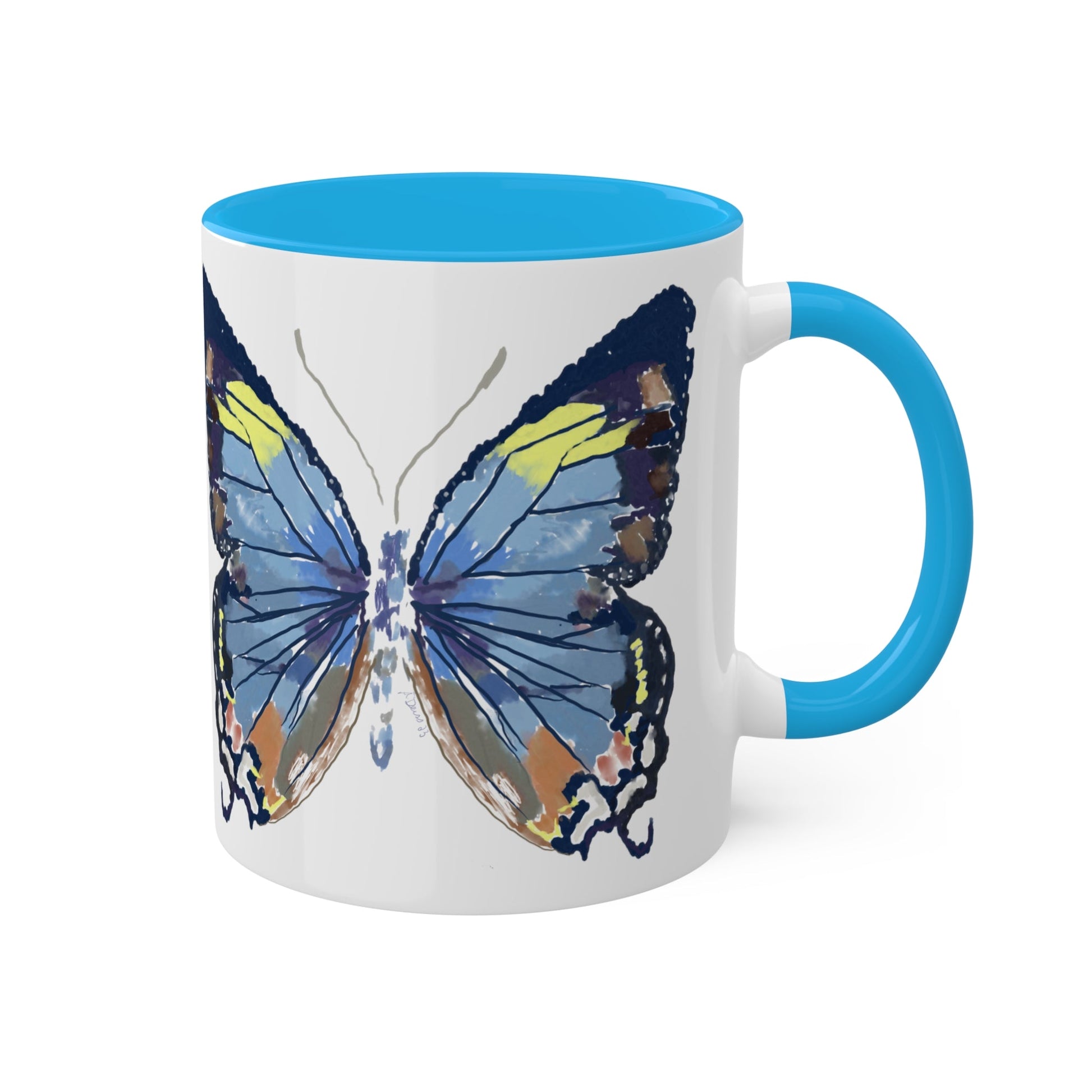 Butterfly Coffee Mugs, 11oz- Two tone - Blue Cava