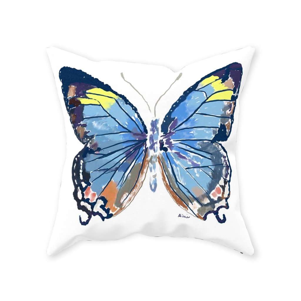 Butterfly Throw Pillows - Blue Cava