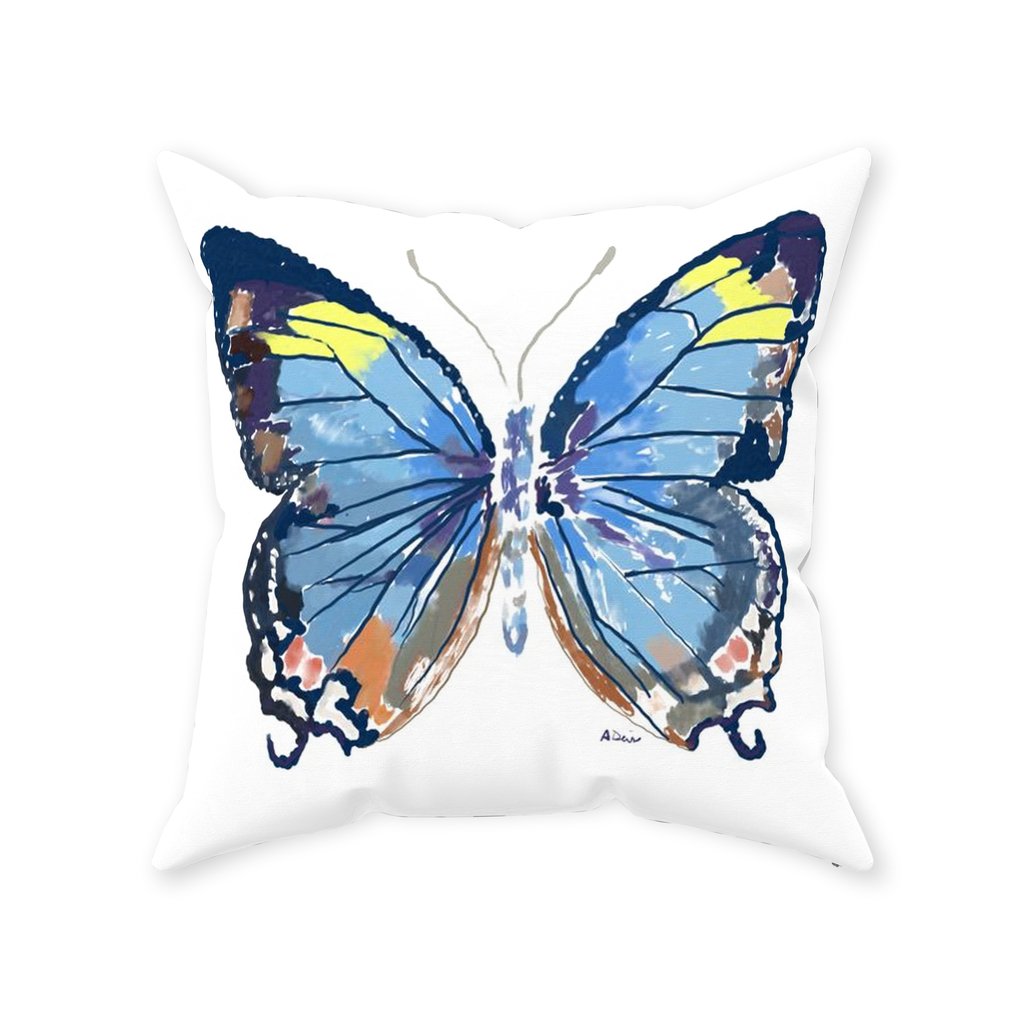 Butterfly Throw Pillows - Blue Cava