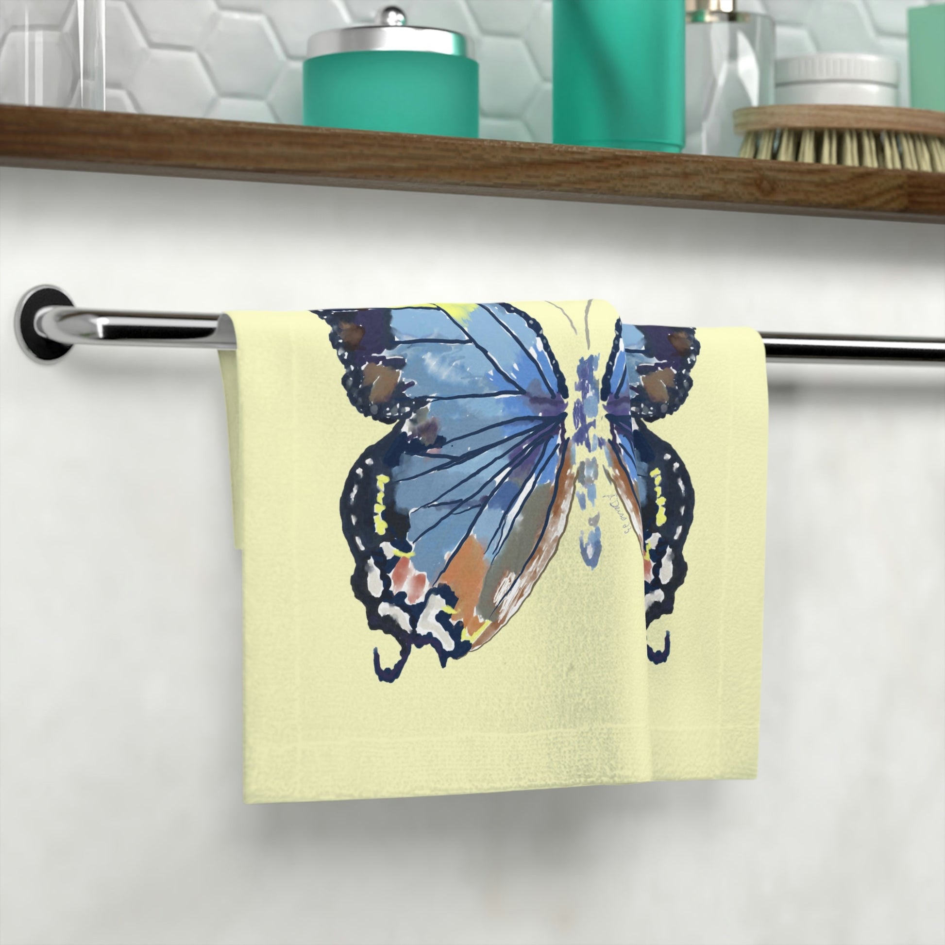 Butterfly Wash Cloth - Blue Cava