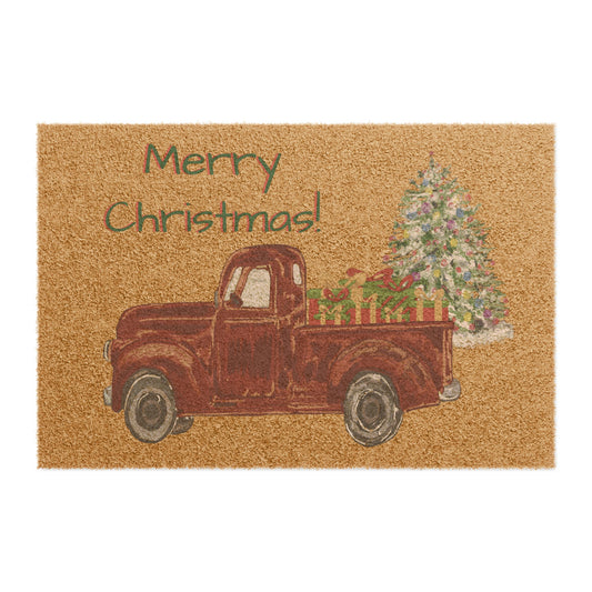 Christmas Truck Coir Mat - Blue Cava