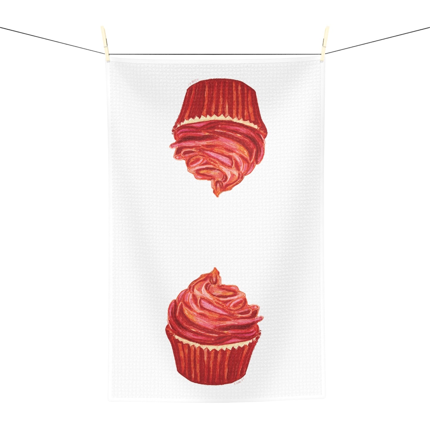 Cupcake Microfiber Tea Towel - Blue Cava